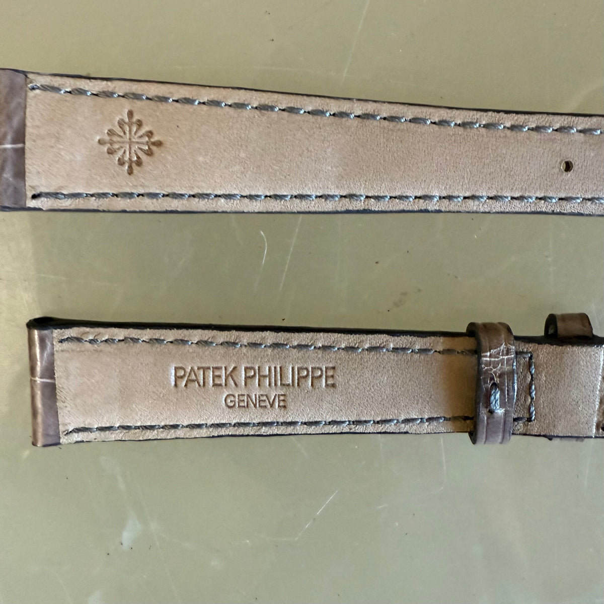 Authentic Patek Philippe Shiny Gray Alligator Watch Strap Band 15mm