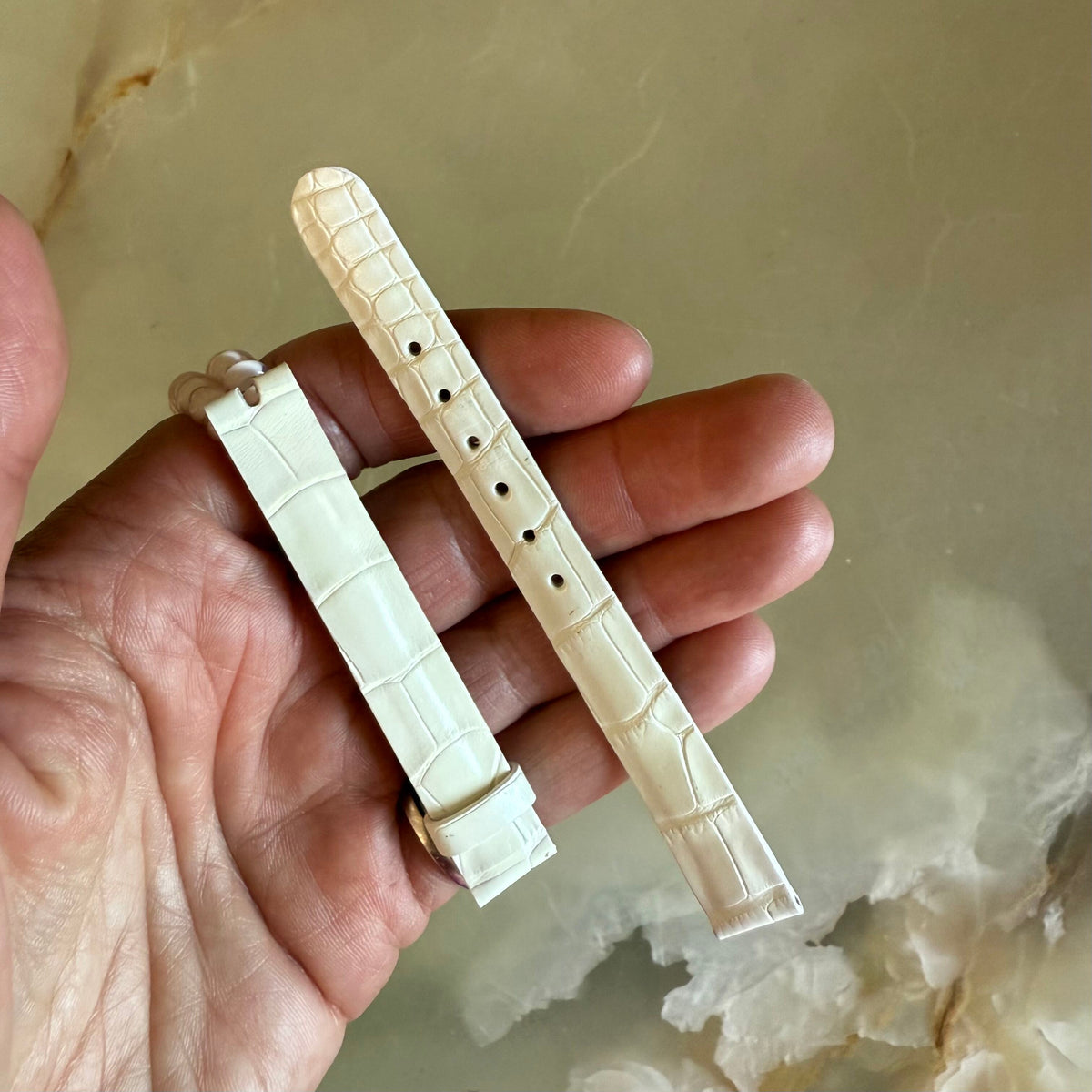 Authentic Patek Philippe White Alligator Watch Strap Band 12mm