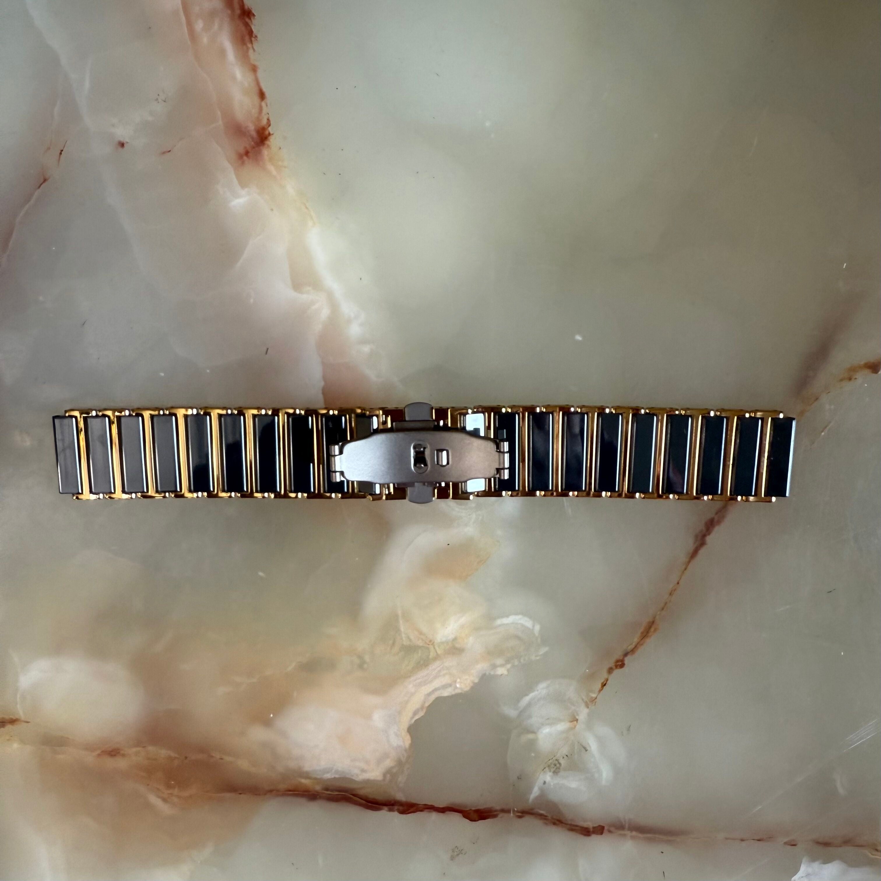 Authentic RADO Black & Gold High-Tech Ceramics Watch Bracelet 19mm 04405