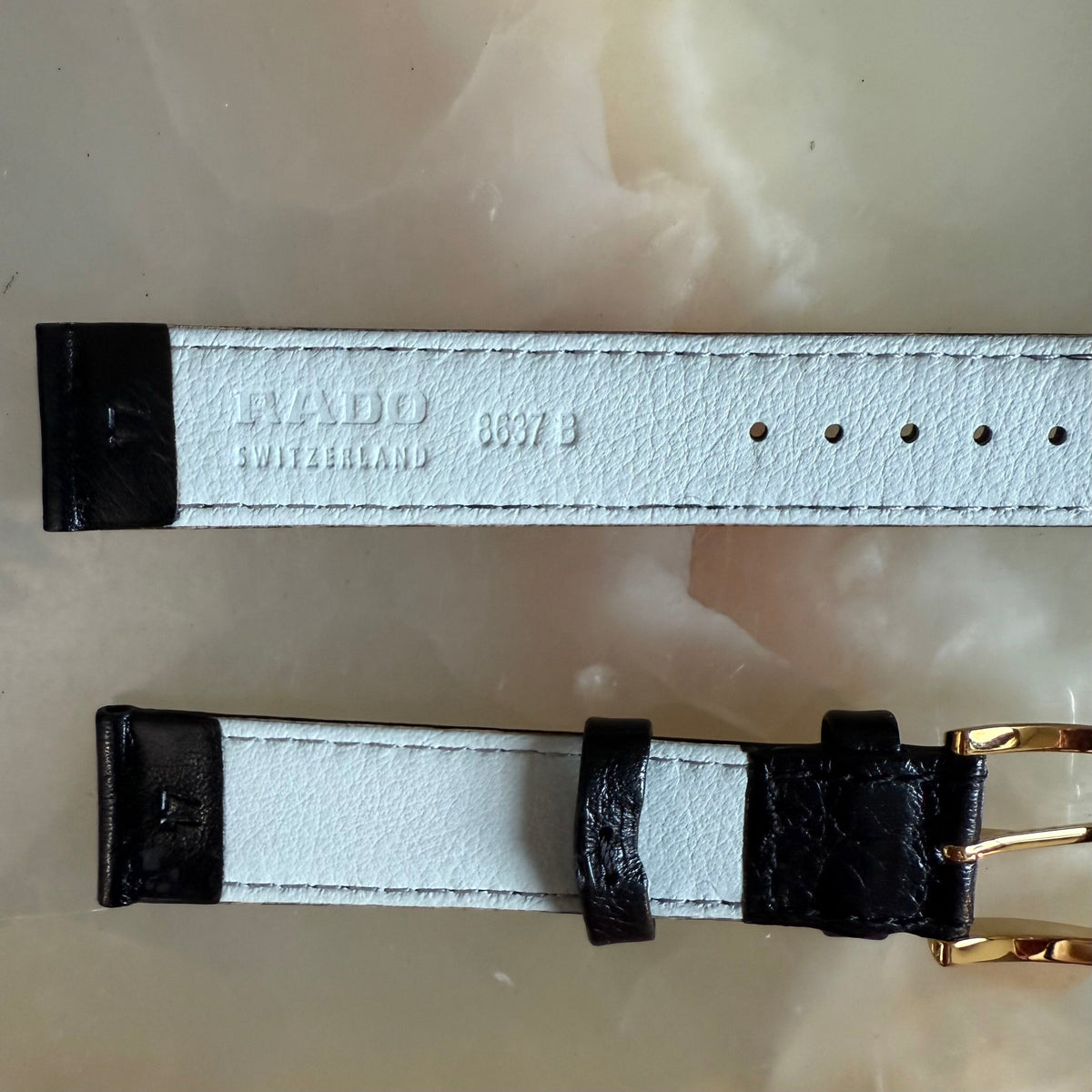 Authentic RADO Black Leather Watch Strap Band 17mm with Buckle 6637-B