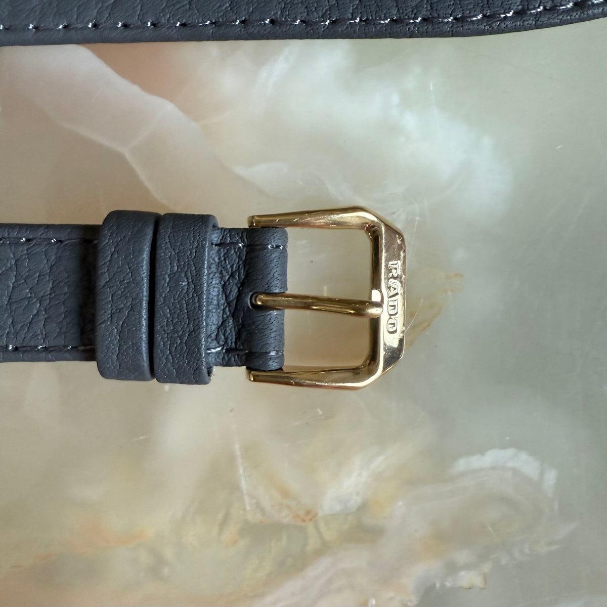Authentic RADO Grey Leather Watch Strap Band 18mm with Buckle 8616-B