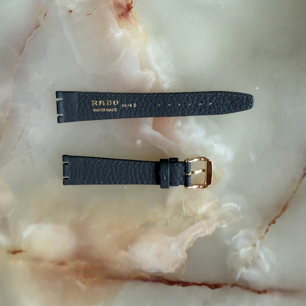 Authentic RADO Grey Leather Watch Strap Band 18mm with Buckle 8616-B