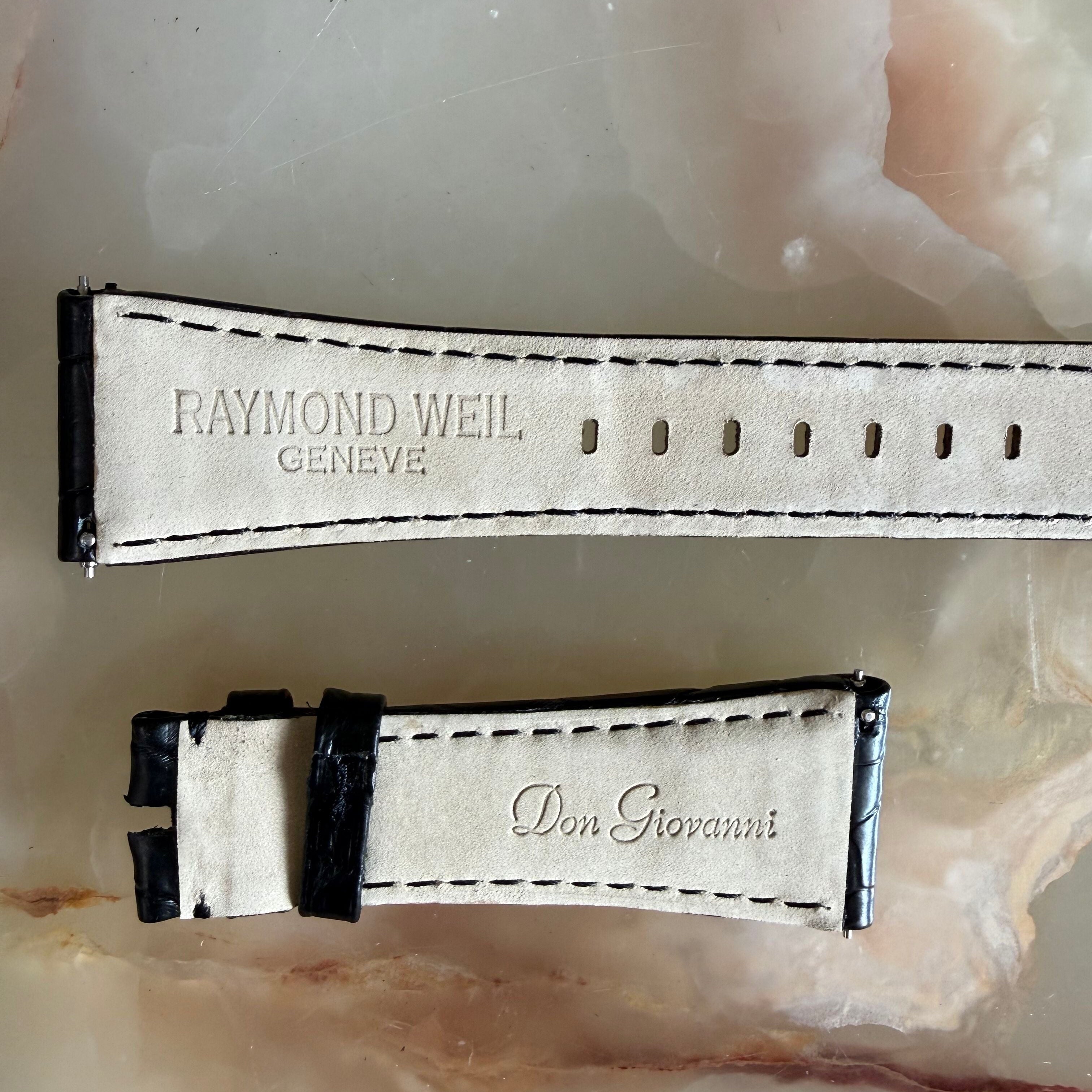 Authentic Raymond Weil Don Giovanni Crocodile Leather Watch Strap Band 26mm