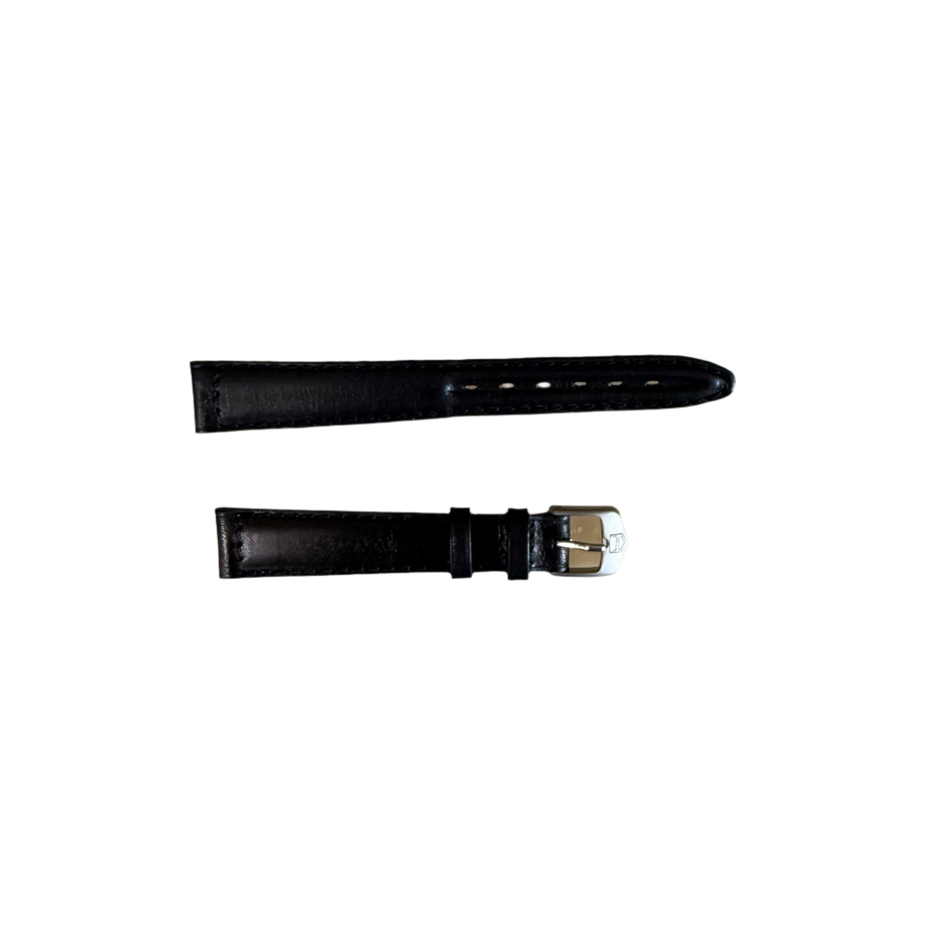 Authentic TAGHeuer Black Leather Watch Strap Band 14mm with Buckle