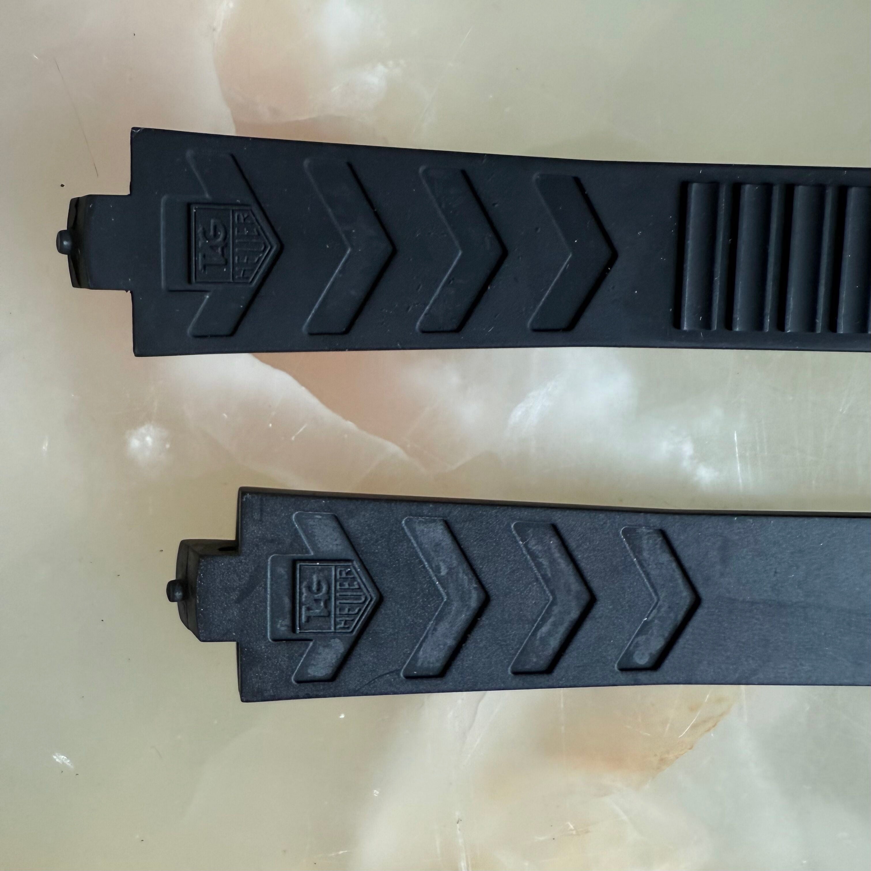 Authentic TAGHeuer Black Rubber Watch Strap Band 17mm