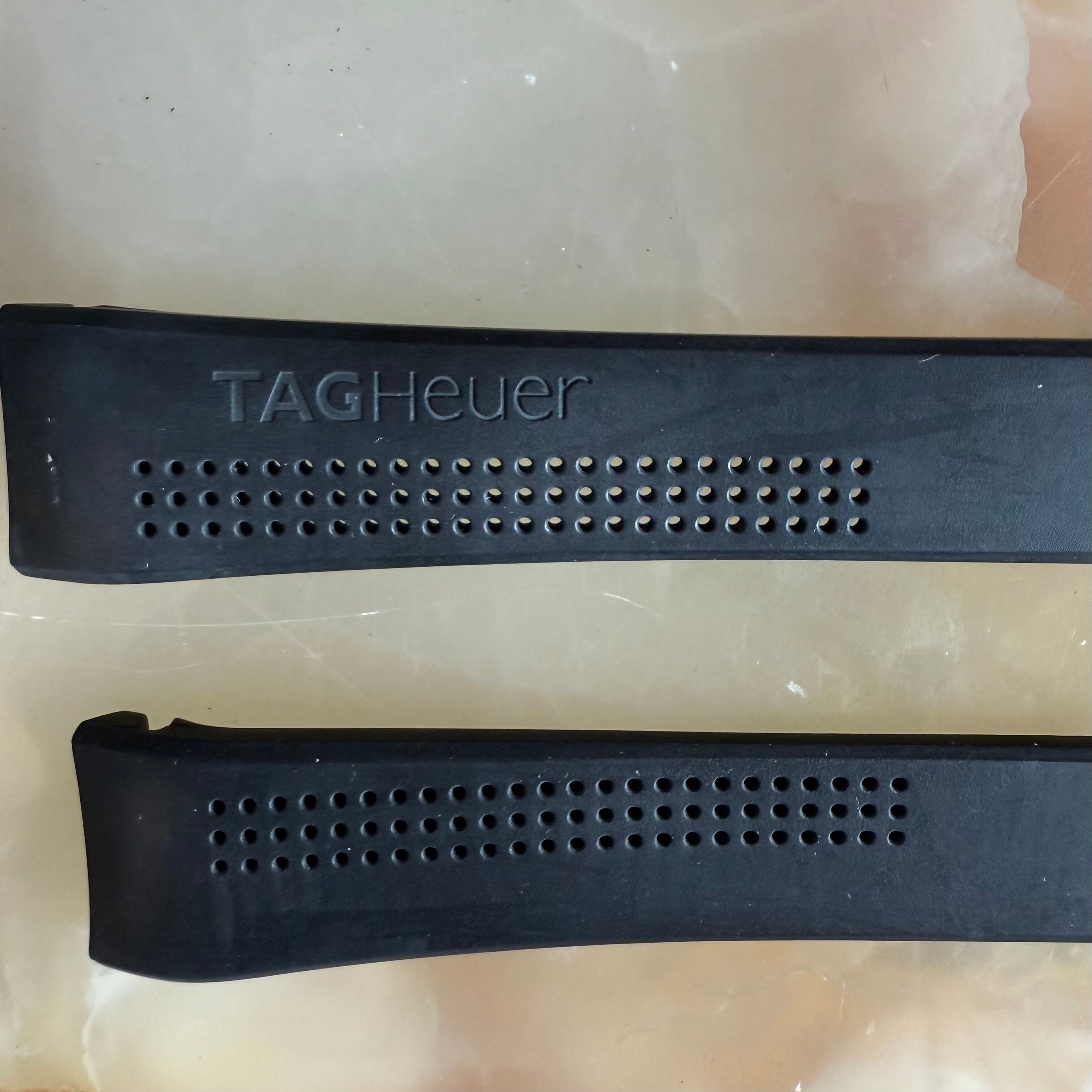 Authentic TAG Heuer Aquaracer Black Rubber Watch Strap Band 22mm FT6012