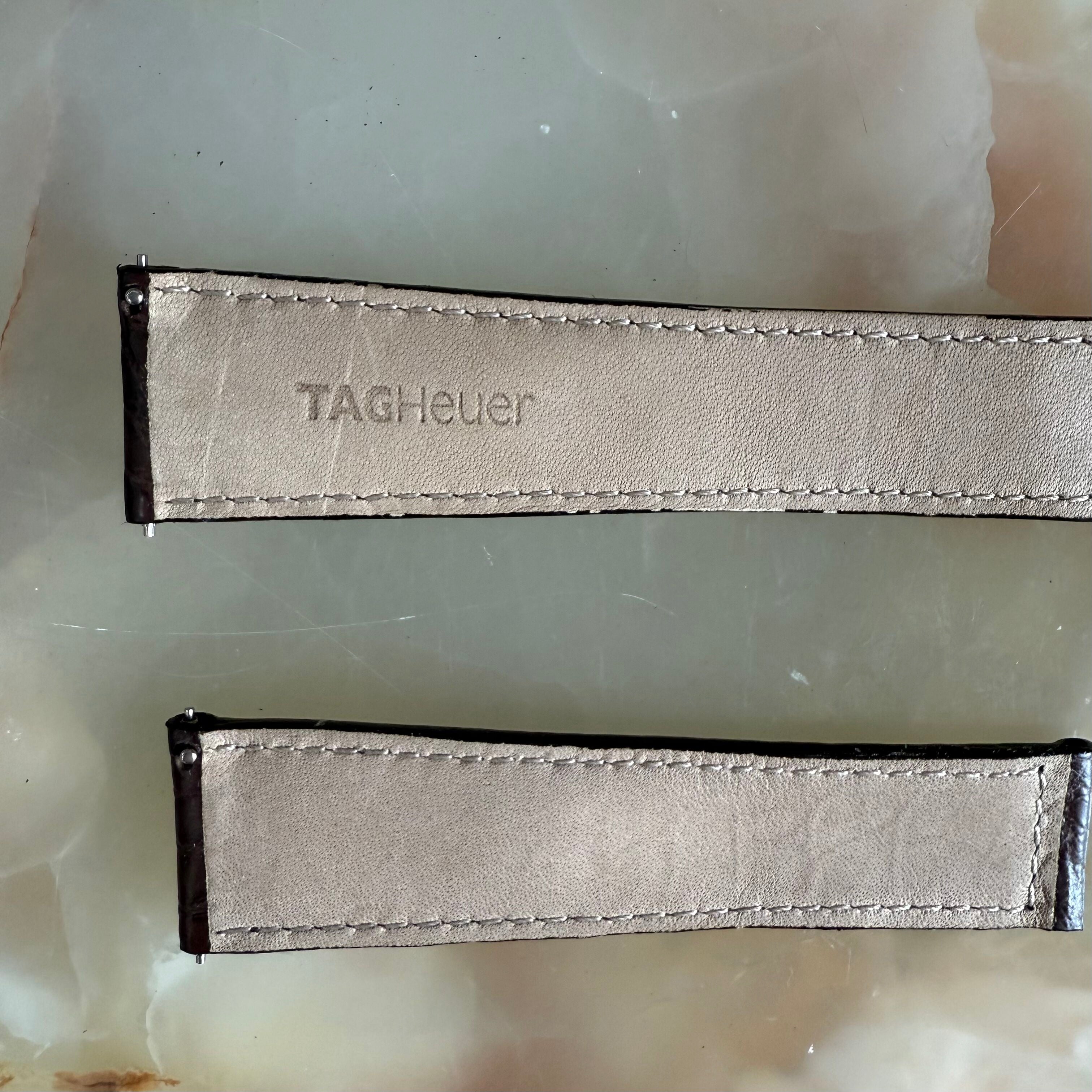 Authentic TAG Heuer Brown Crocodile Watch Strap Band 22mm