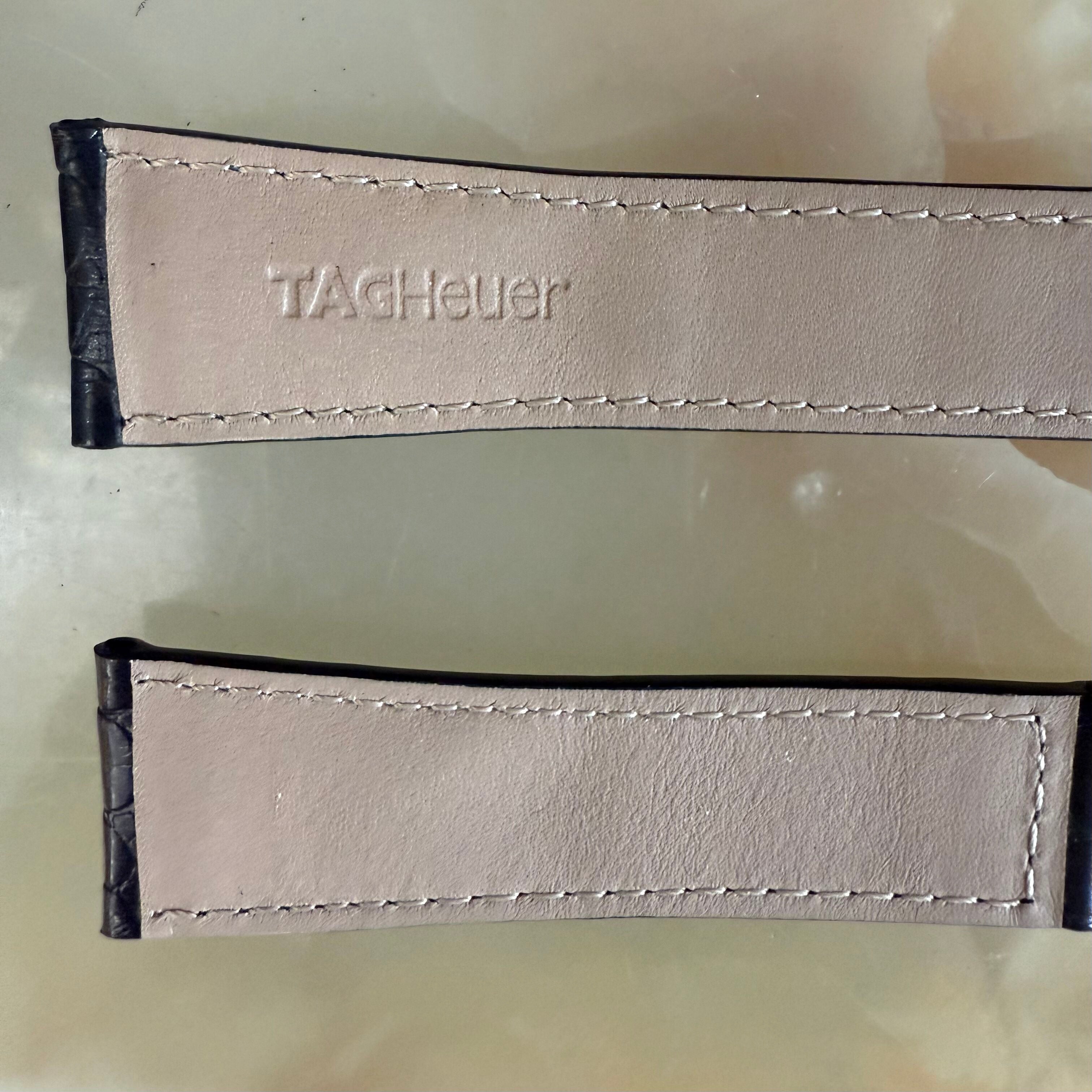 Authentic TAG Heuer Carrera Blue Alligator Watch Strap Band 22mm FY6183