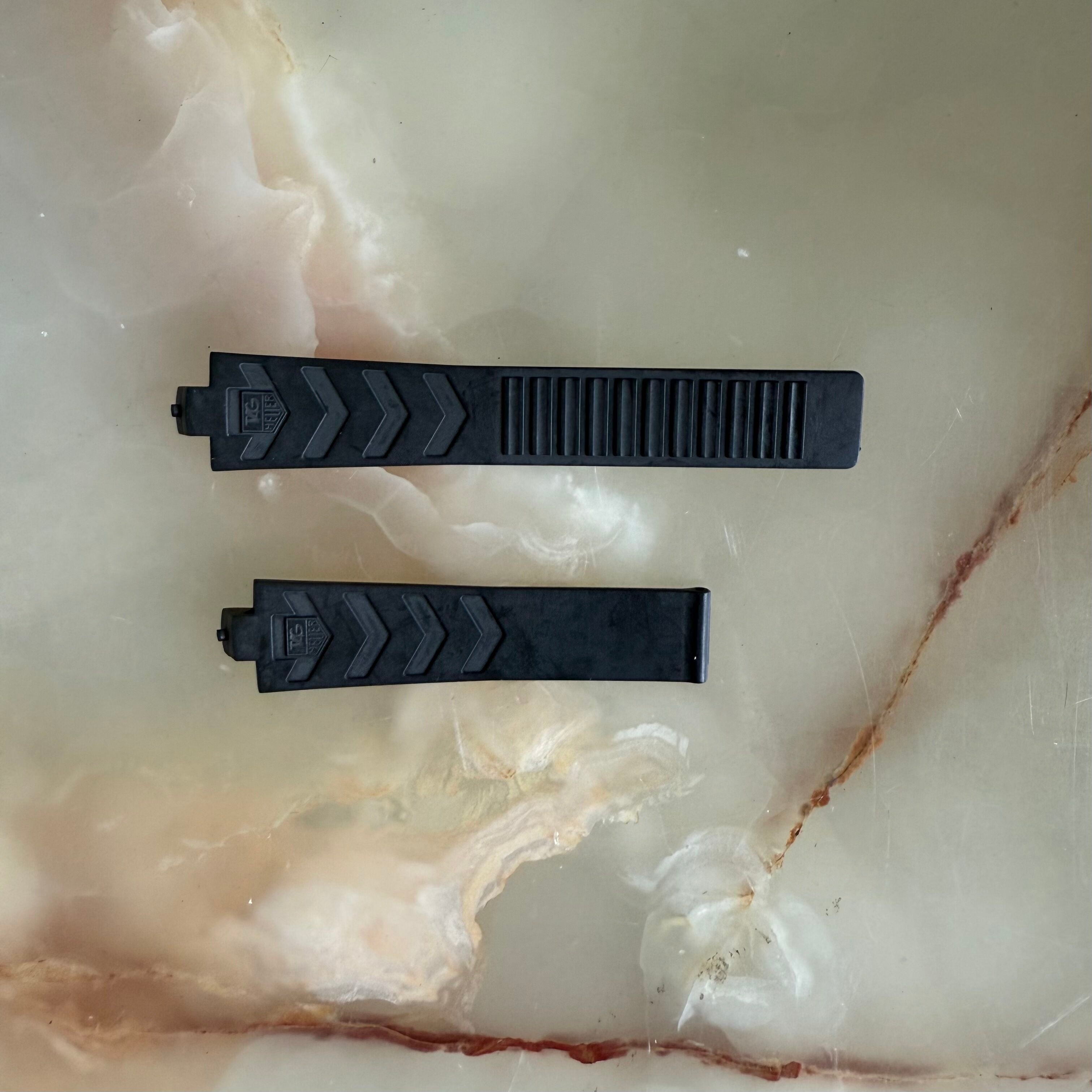 Authentic TAG Heuer Kirium Black Rubber Watch Strap Band 7mm