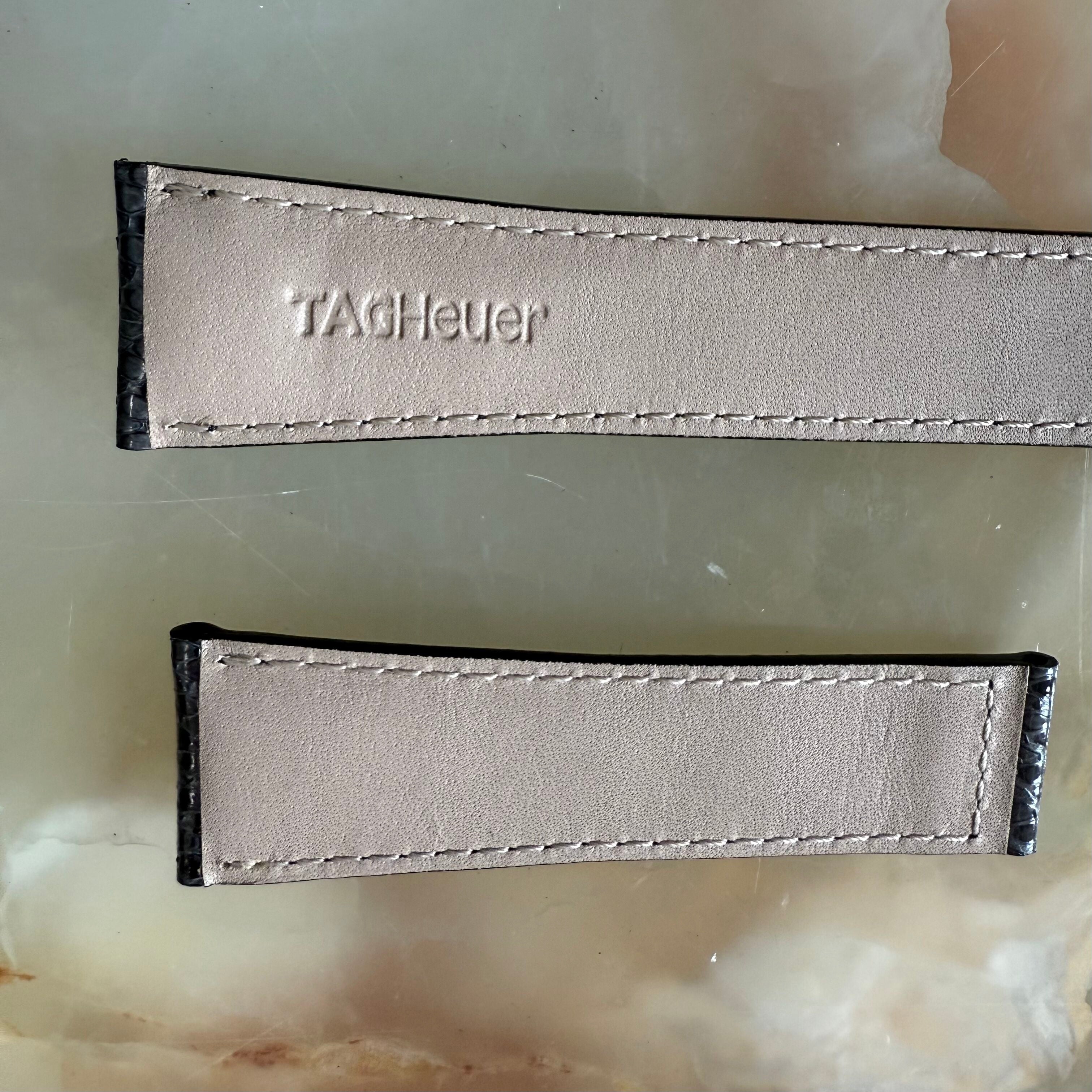 Authentic TAG Heuer Monaco Grey Python Watch Strap Band 22mm FC6216