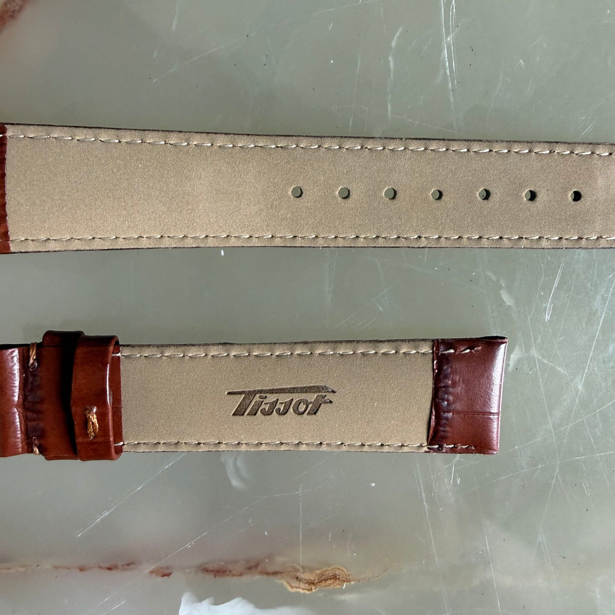 Authentic Tissot Brown Leather Watch Strap Band 18mm