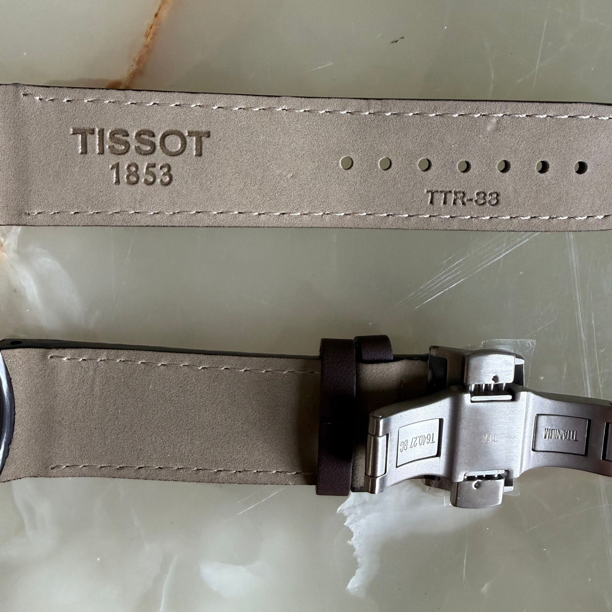 Authentic Tissot Brown Leather Watch Strap Band 21mm w Buckle TTR-33
