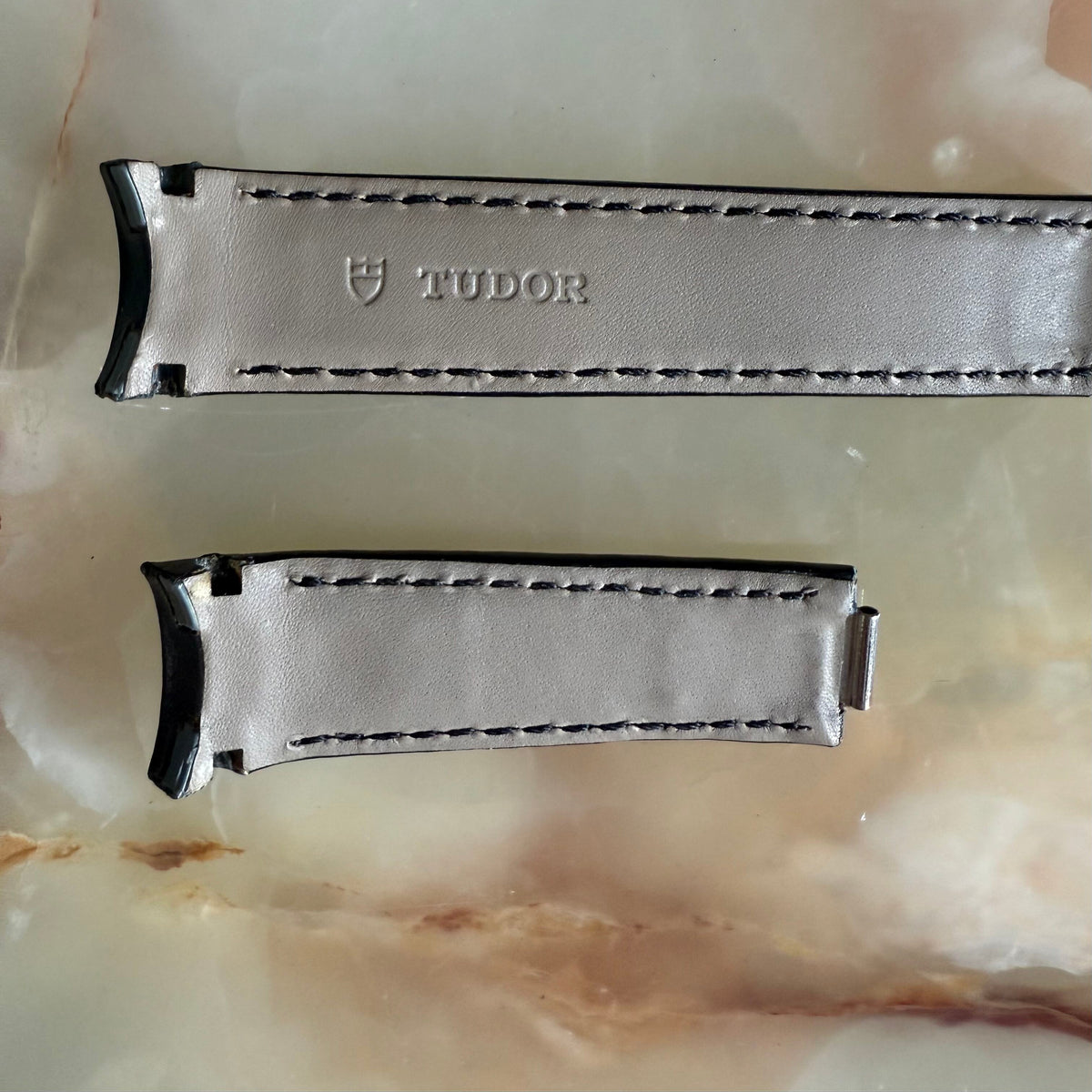 Authentic Tudor Black Leather Watch Strap Band 20mm 217-642-D