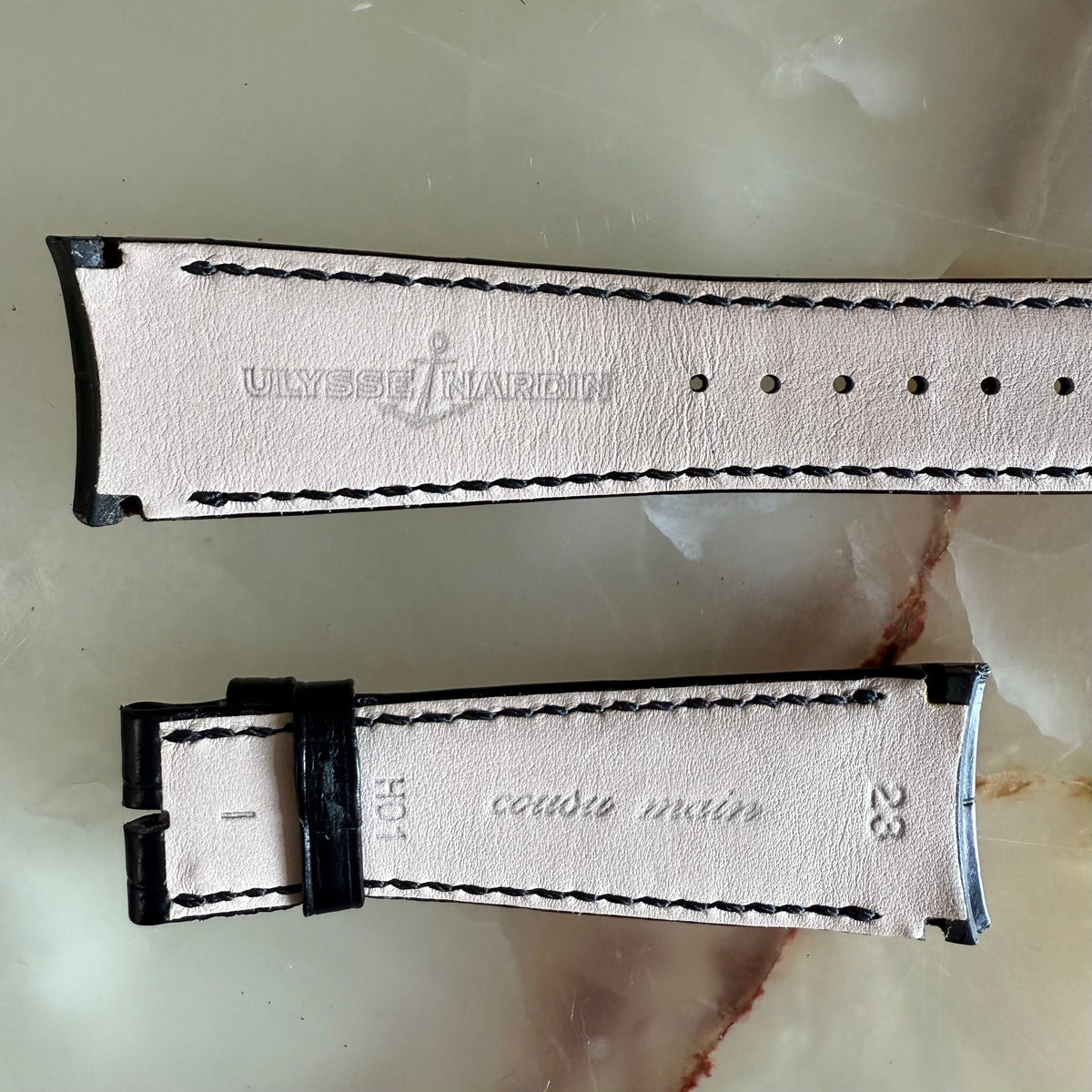 Authentic Ulysse Nardin Alligator Black Quick Release Watch Strap Band 23mm