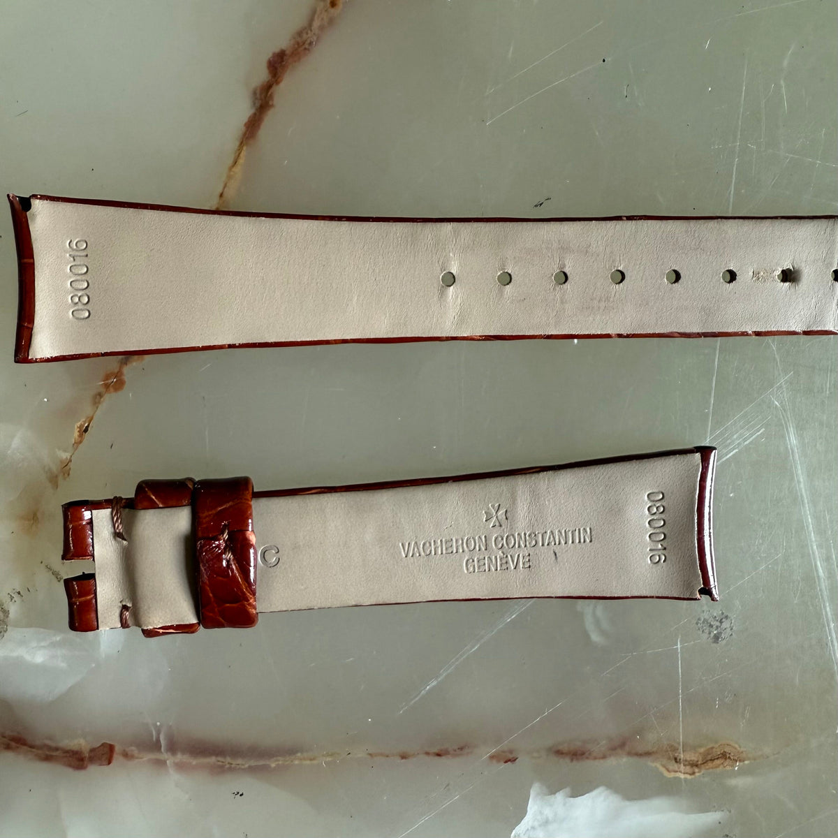 Authentic Vacheron Constantin Brown Alligator Watch Strap Band 18mm 080016