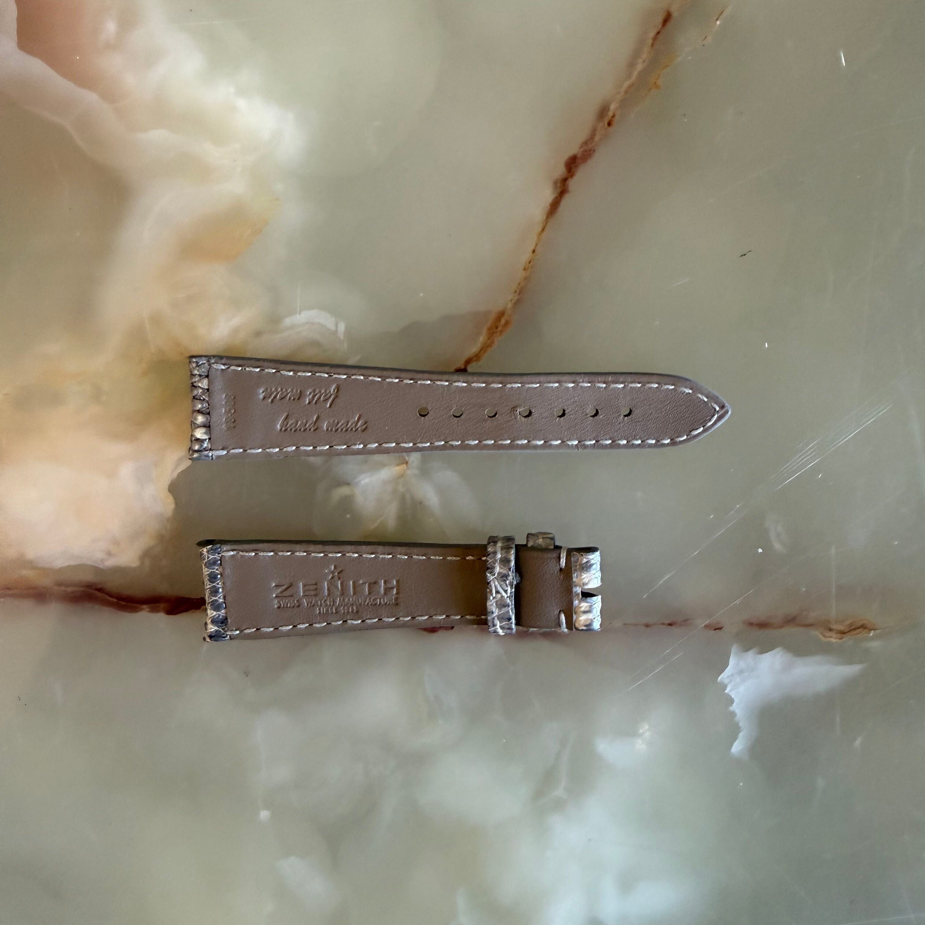Authentic Zenith Gray Lizard Watch Strap Band 18mm 18-508