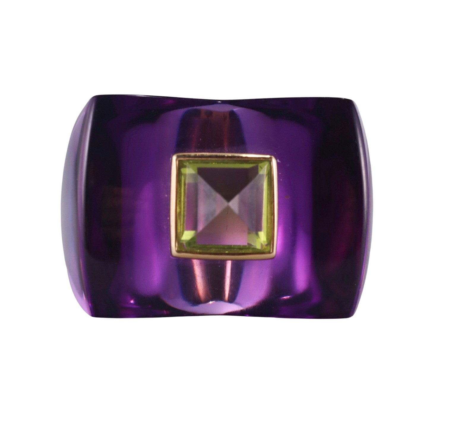 Baccarat Guet Apens 18k Gold Purple Crystal Ring