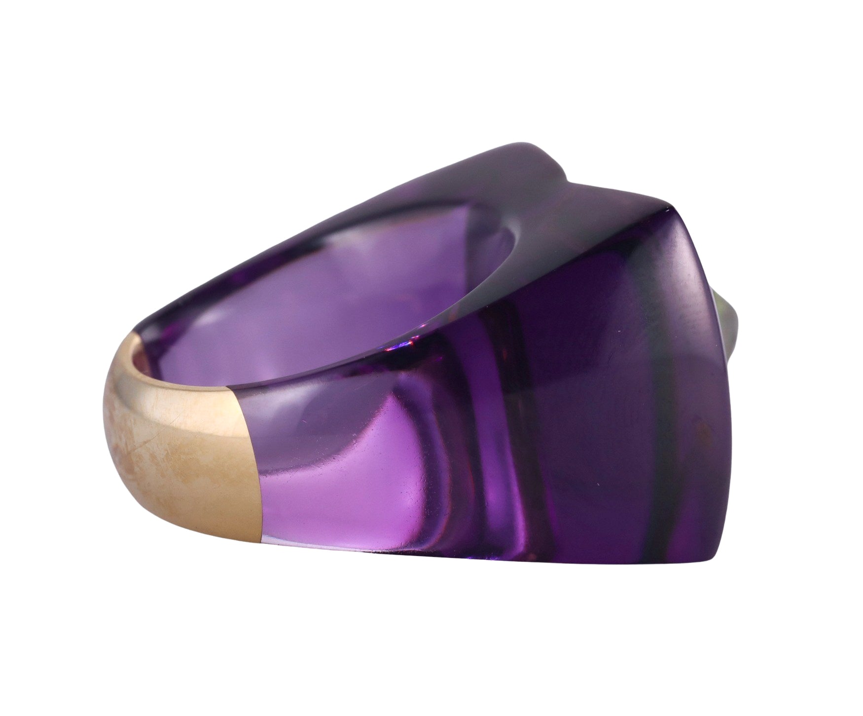 Baccarat Guet Apens 18k Gold Purple Crystal Ring