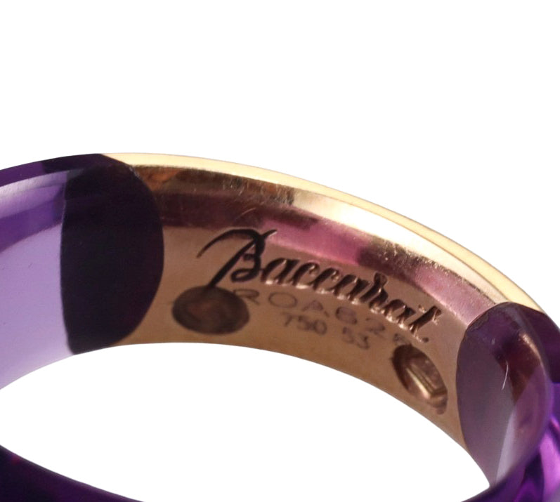 Baccarat Guet Apens 18k Gold Purple Crystal Ring