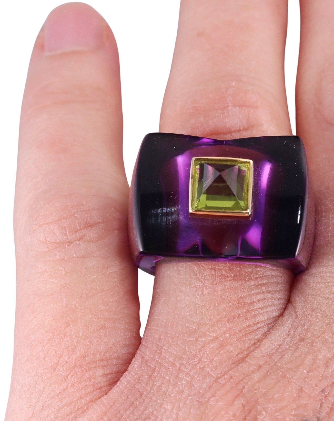 Baccarat Guet Apens 18k Gold Purple Crystal Ring