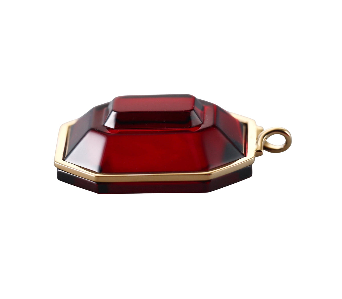 Baccarat Crystal Harcourt 18k Gold Vermeil Sterling Red Pendant 2814673