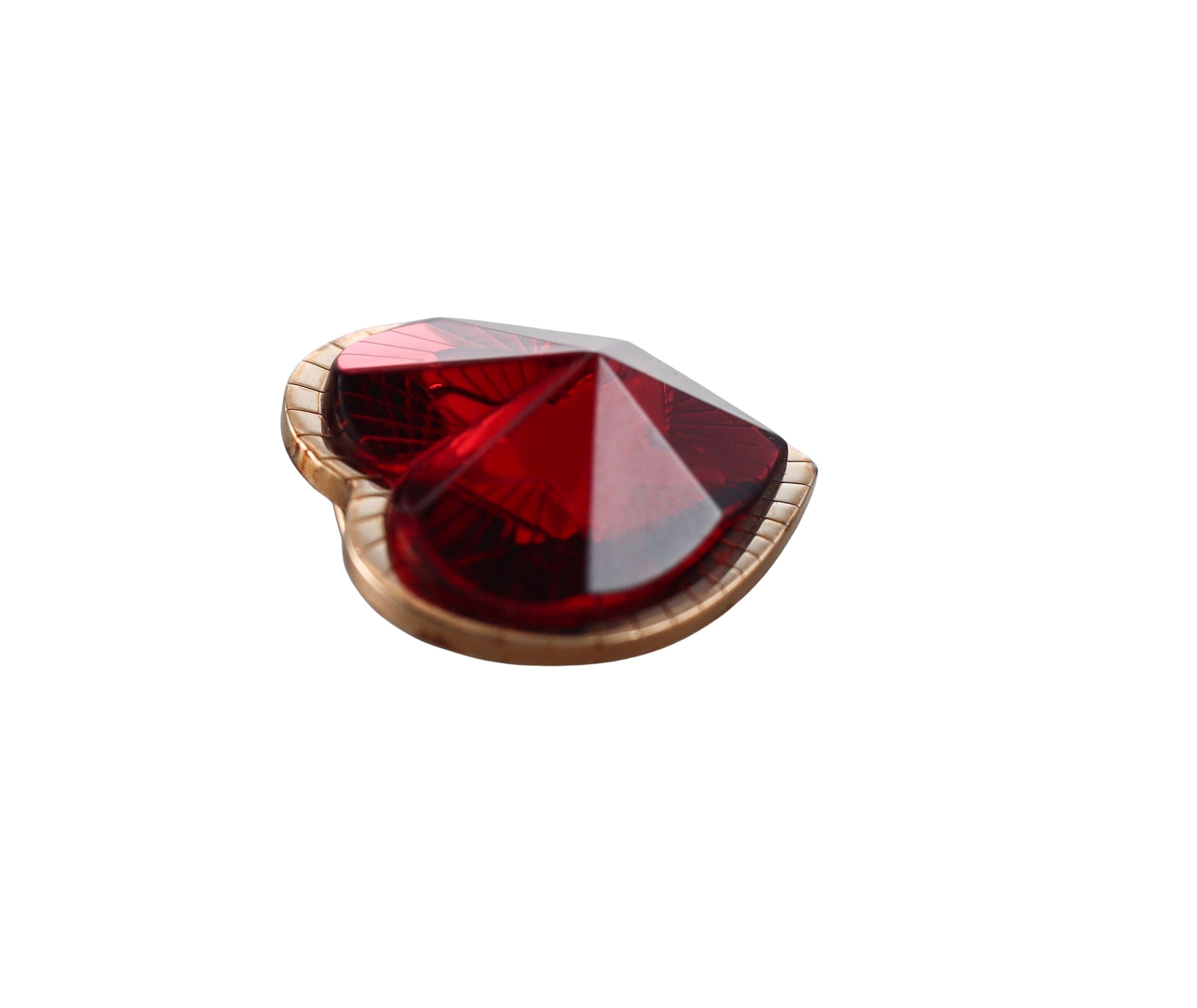 Baccarat Etoile Mon Coeur 18k Gold Vermeil Sterling Silver Red Heart Pendant