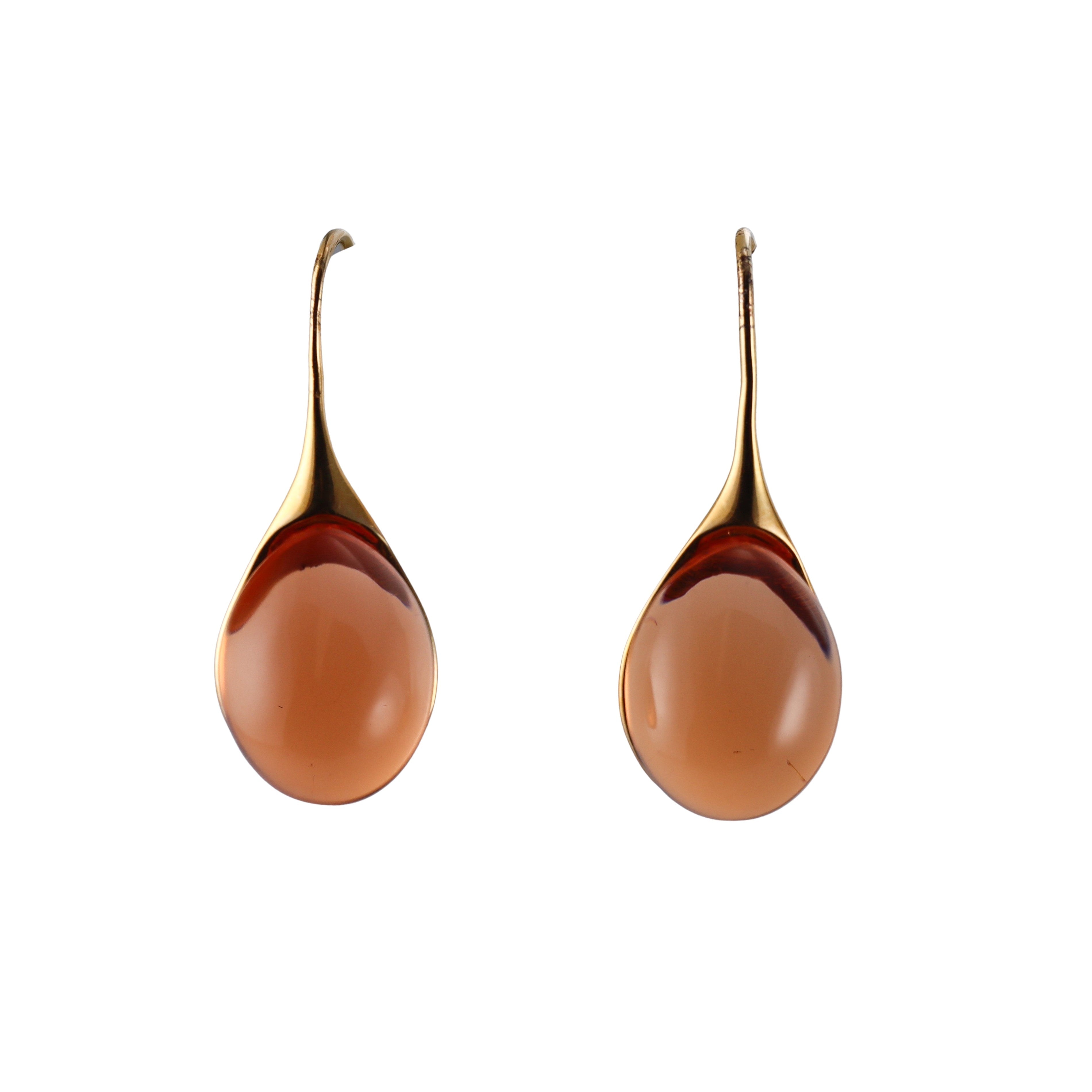 Baccarat Galea Wire Vermeil Gold Honey Crystal Earrings 2809652