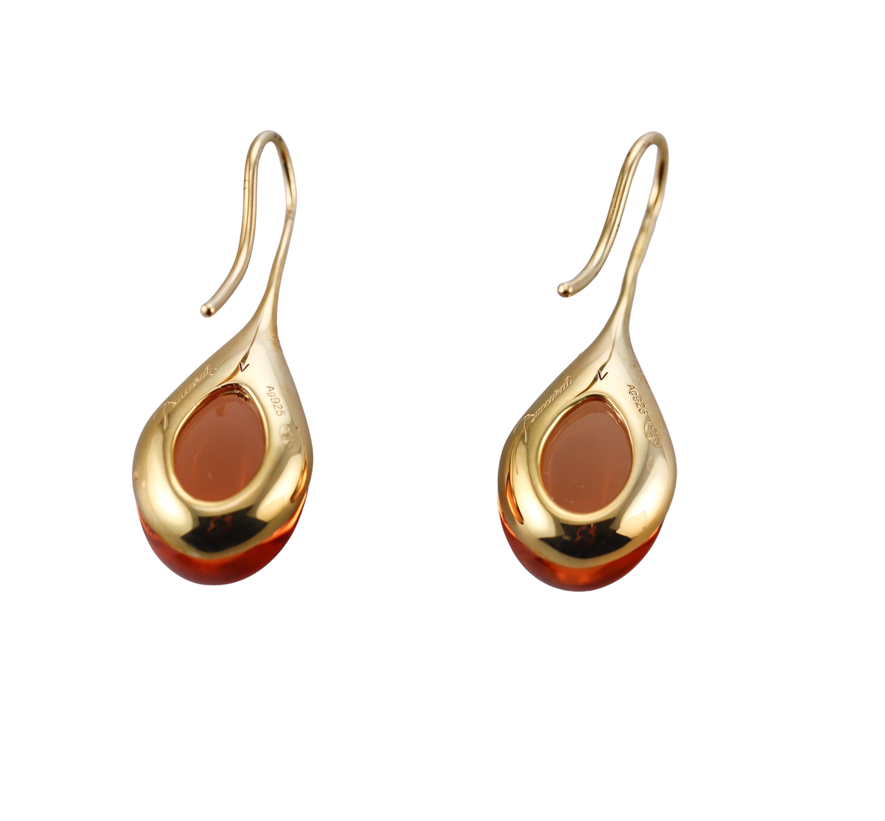 Baccarat Galea Wire Vermeil Gold Honey Crystal Earrings 2809652