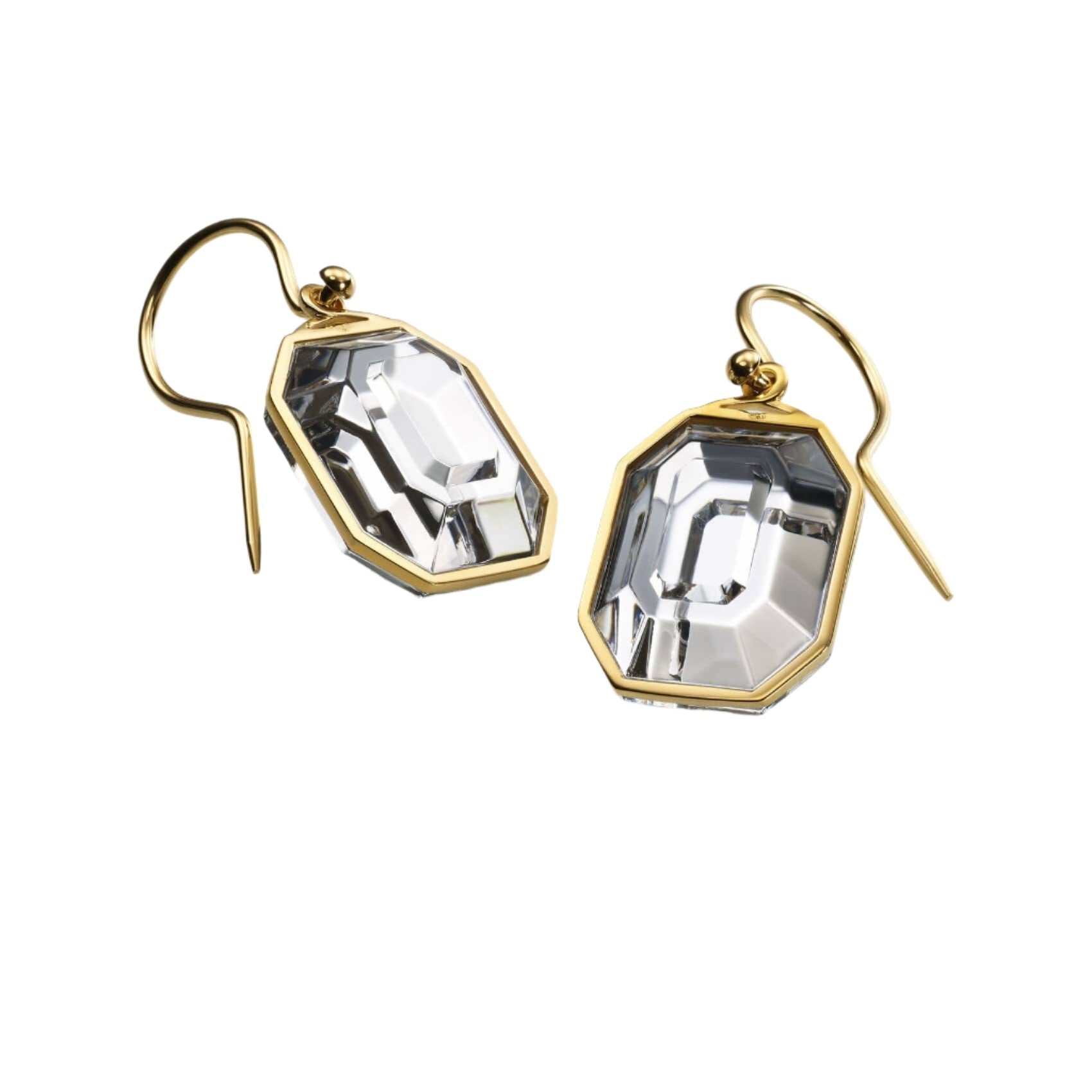 Baccarat Harcourt 18k Gold Vermeil Sterling Silver Clear Crystal Earrings