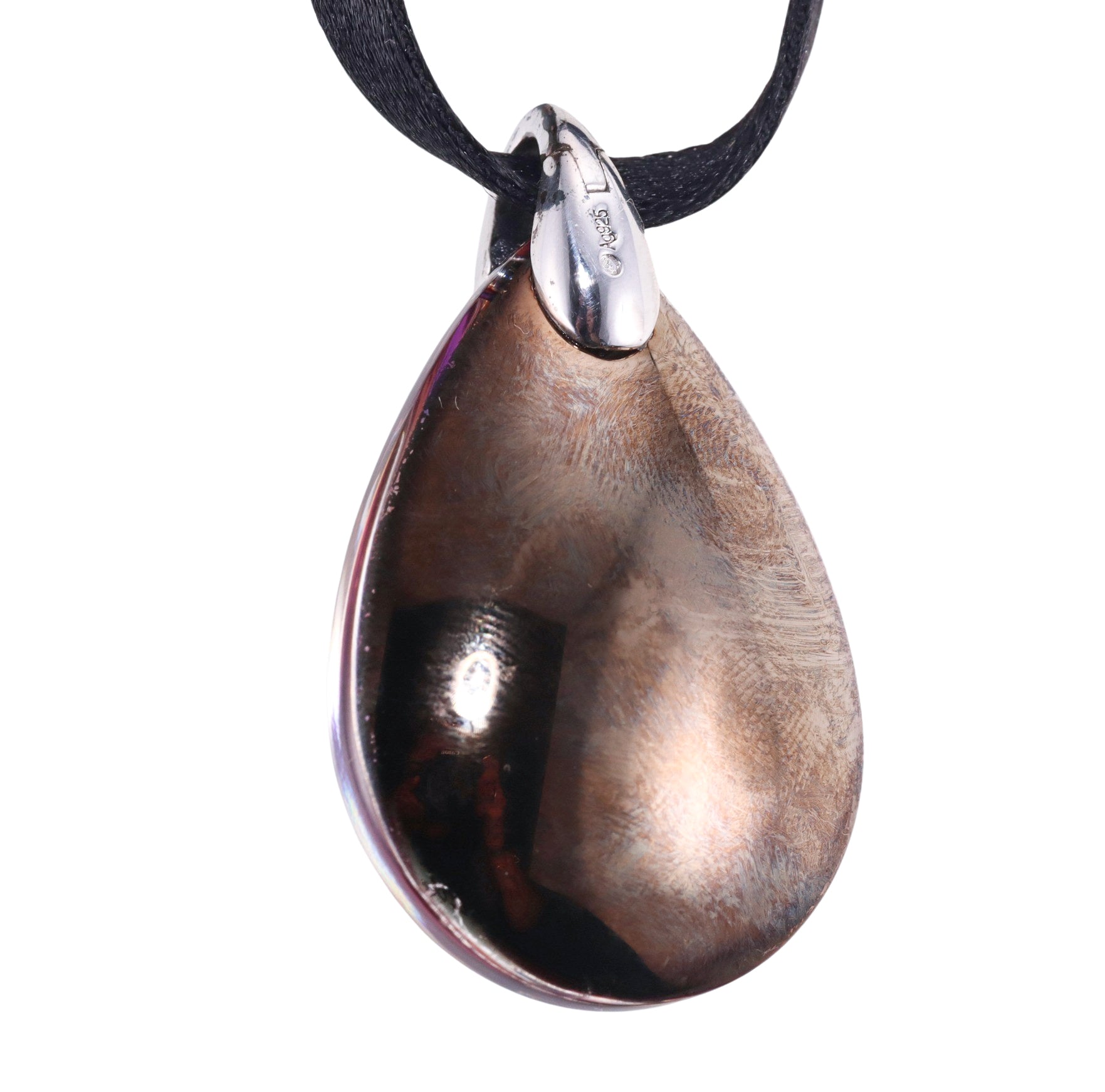 Baccarat Sterling Silver Psychedelic Crystal Pendant Cord Necklace 2810405