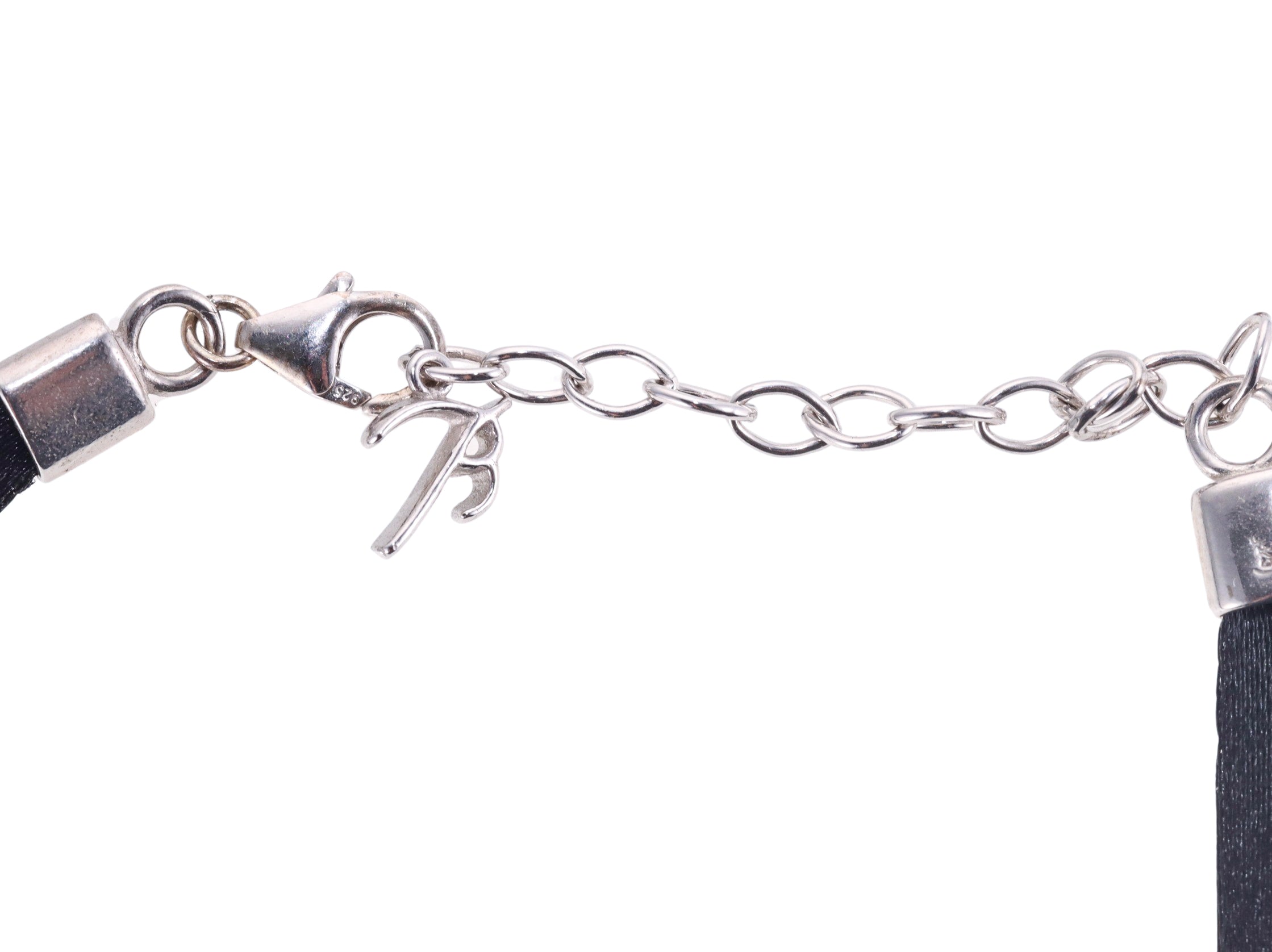 Baccarat Sterling Silver Psychedelic Crystal Pendant Cord Necklace 2810405