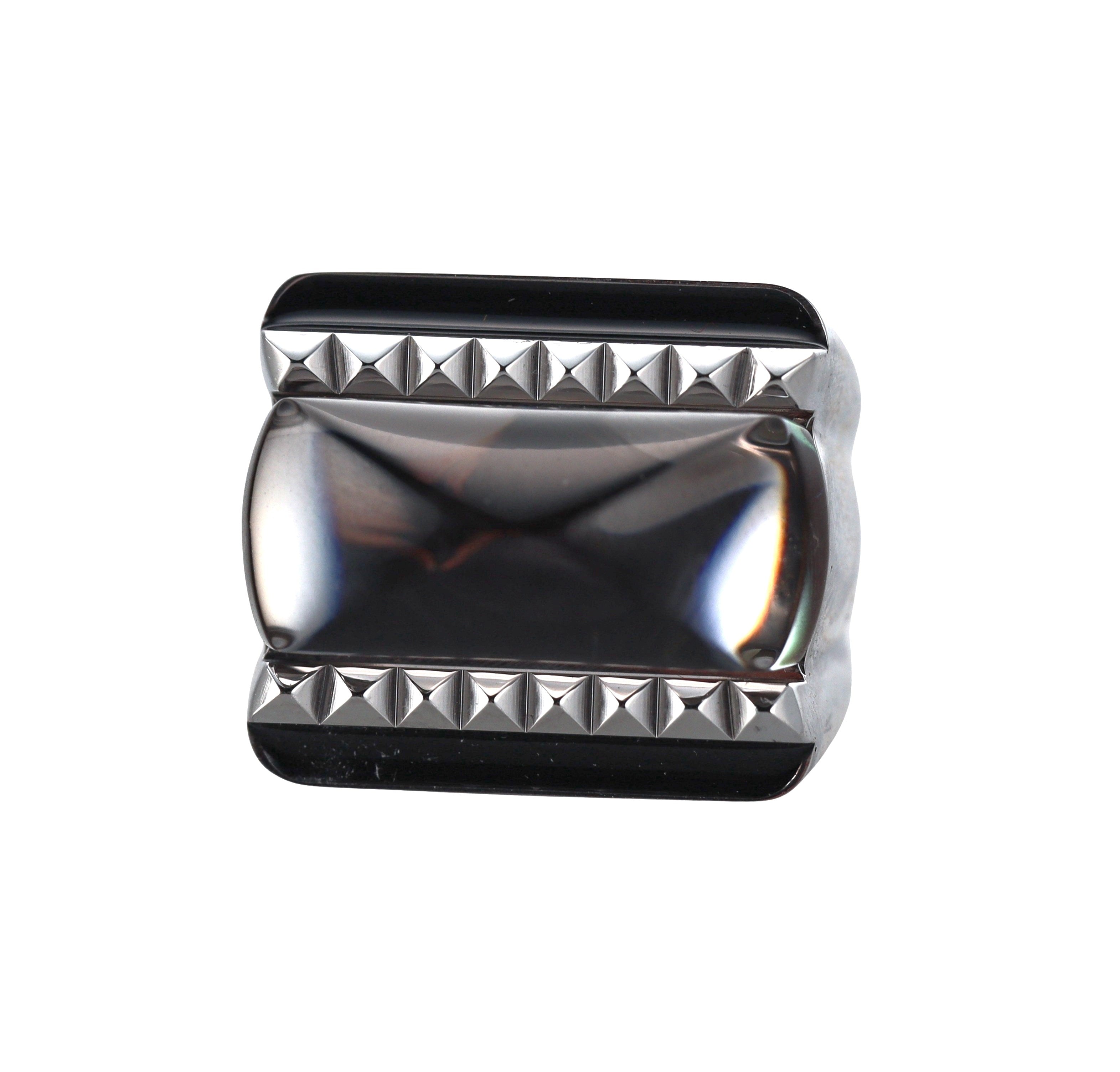Baccarat Louxor Sterling Silver Gray Crystal Statement Ring 2808038