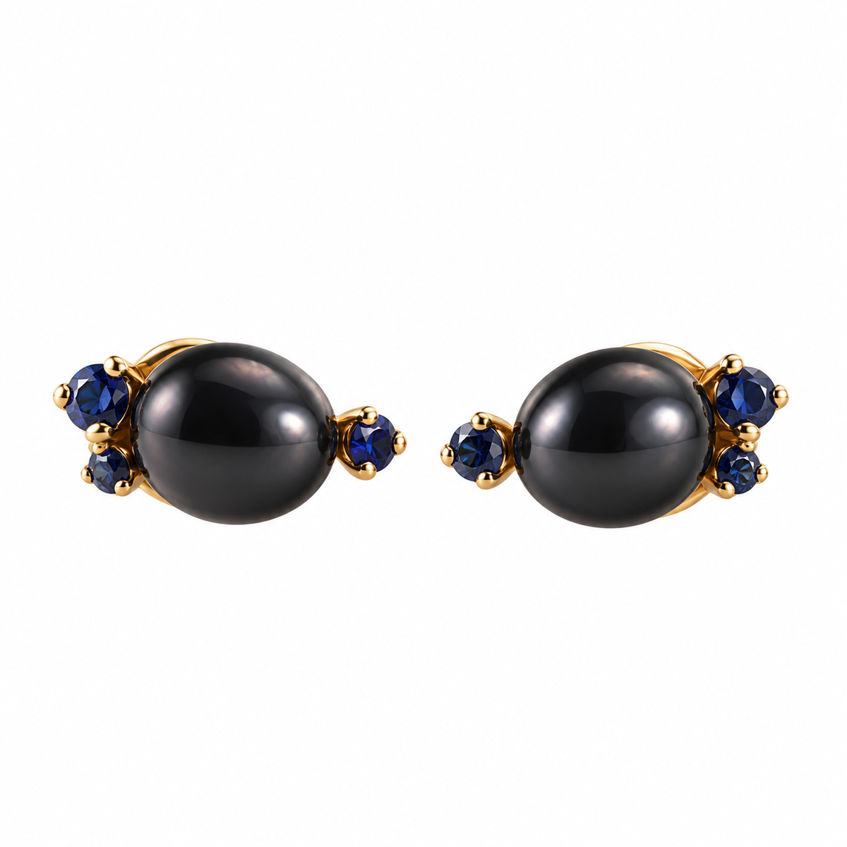 Pomellato Capri 18k Rose Gold Ceramic Sapphire Stud Earrings