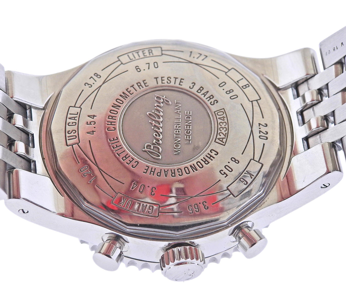 Breitling Montbrillant Legende Chronograph Automatic Stainless Steel Watch A2334