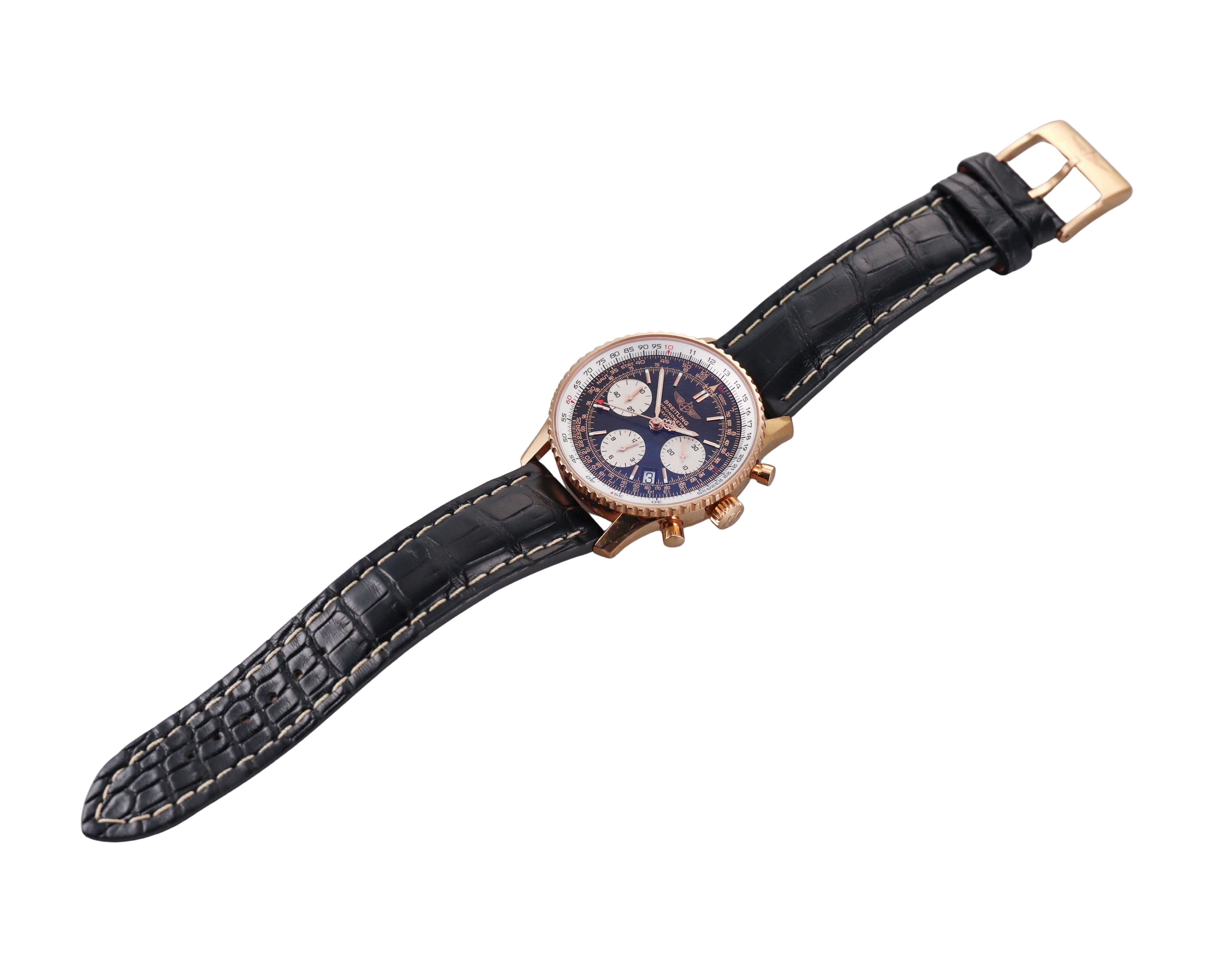 Breitling Navitimer 18k Rose Gold Chronograph Men's Watch R2332212/B838