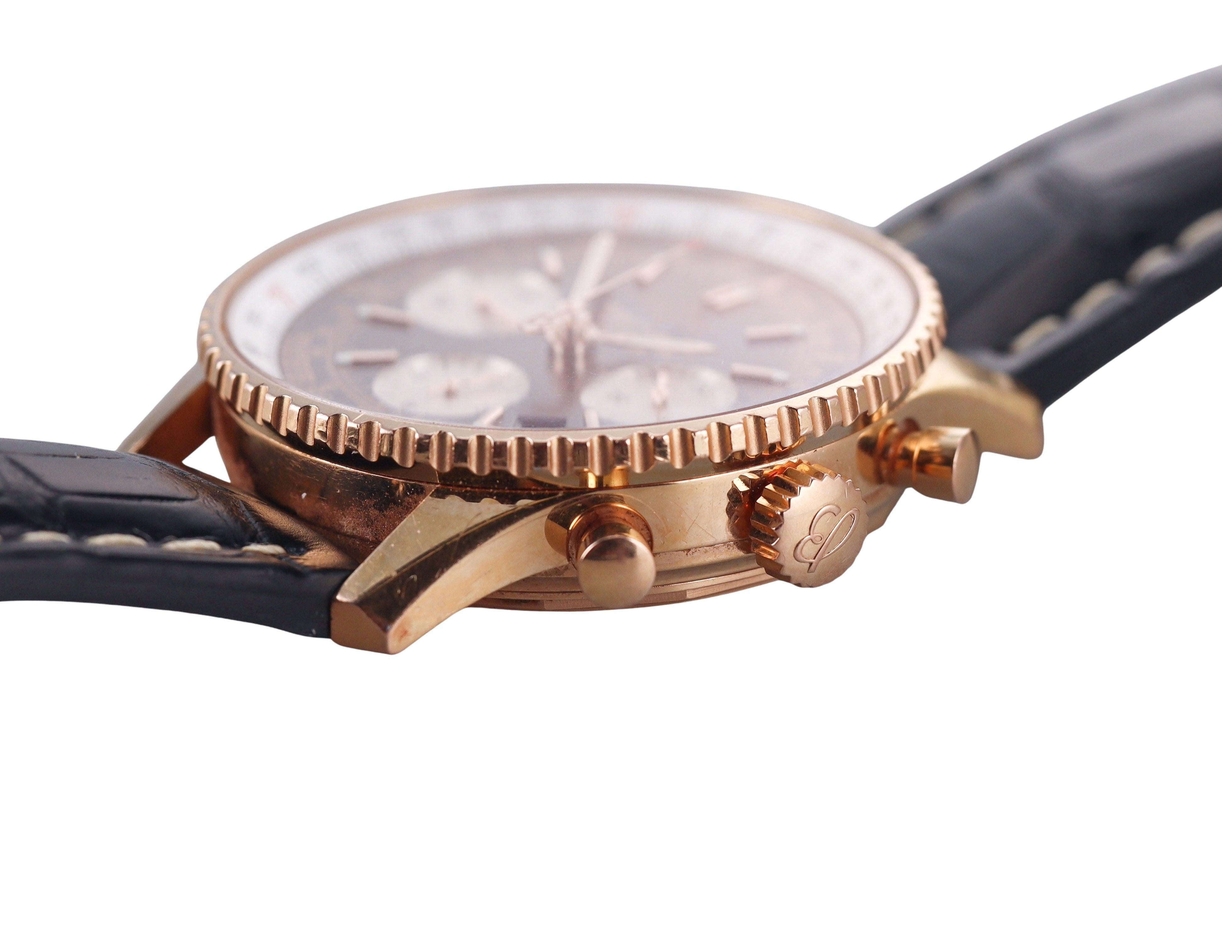 Breitling Navitimer 18k Rose Gold Chronograph Men's Watch R2332212/B838