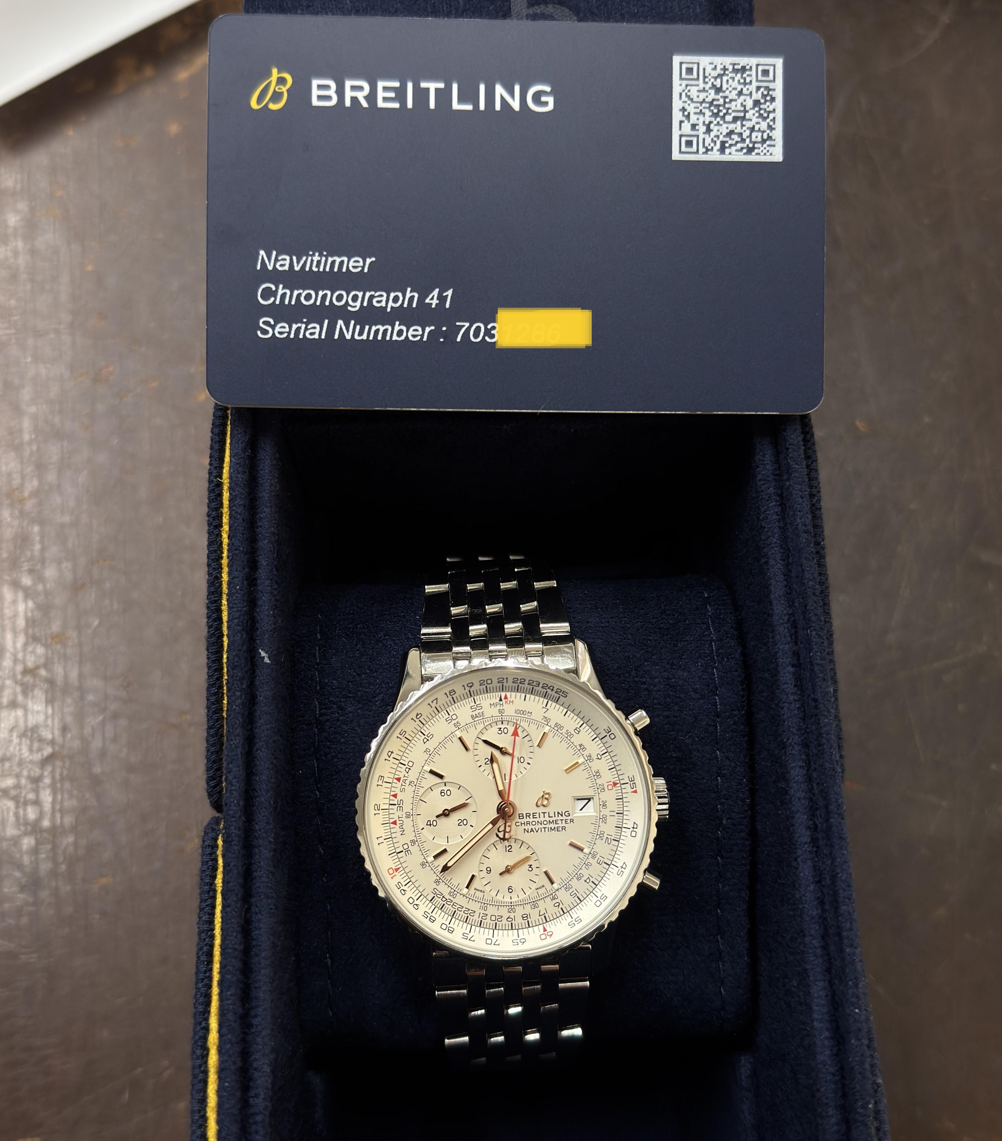 Breitling Navitimer Chronograph 41 Automatic Chronometer Steel Watch A13324