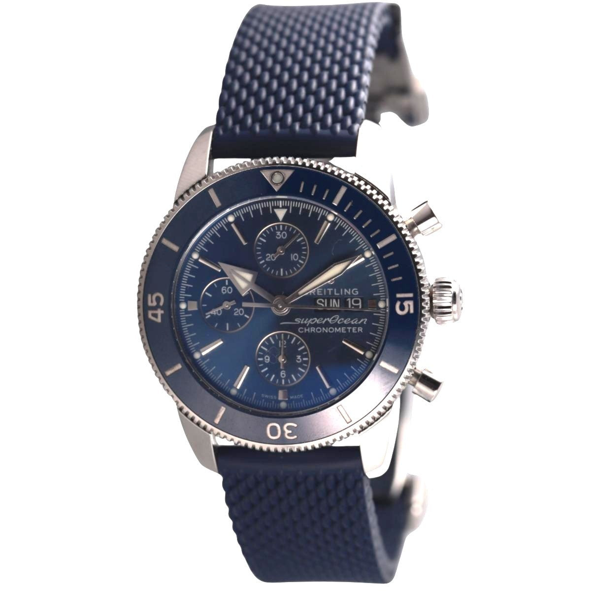 Breitling Superocean Heritage Chronograph Blue 44 Day Date Watch A13313