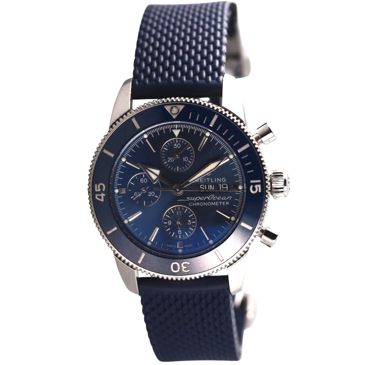 Breitling Superocean Heritage Chronograph Blue 44 Day Date Watch A13313