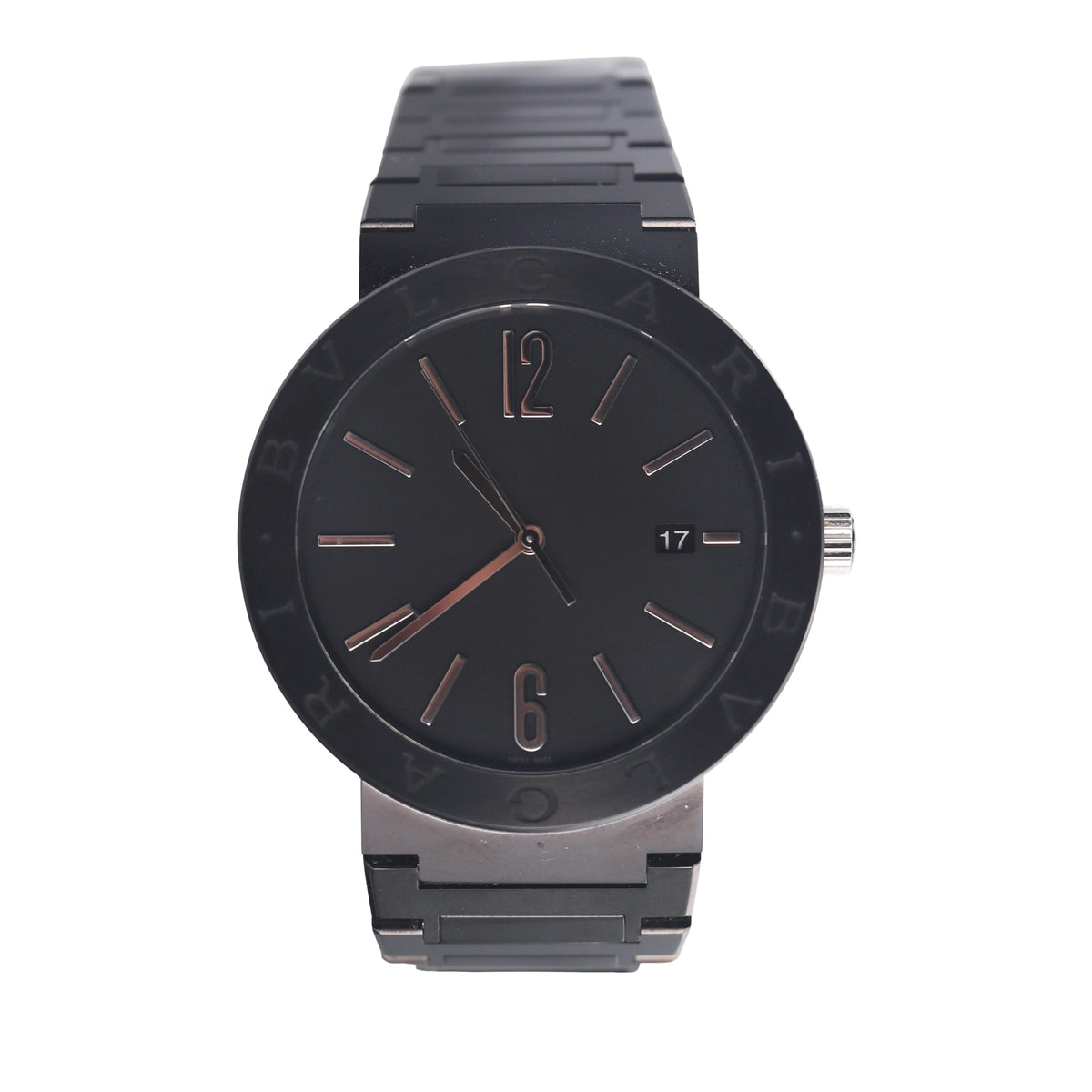 Bulgari Black Stainless Steel Automatic Watch BB 41 S