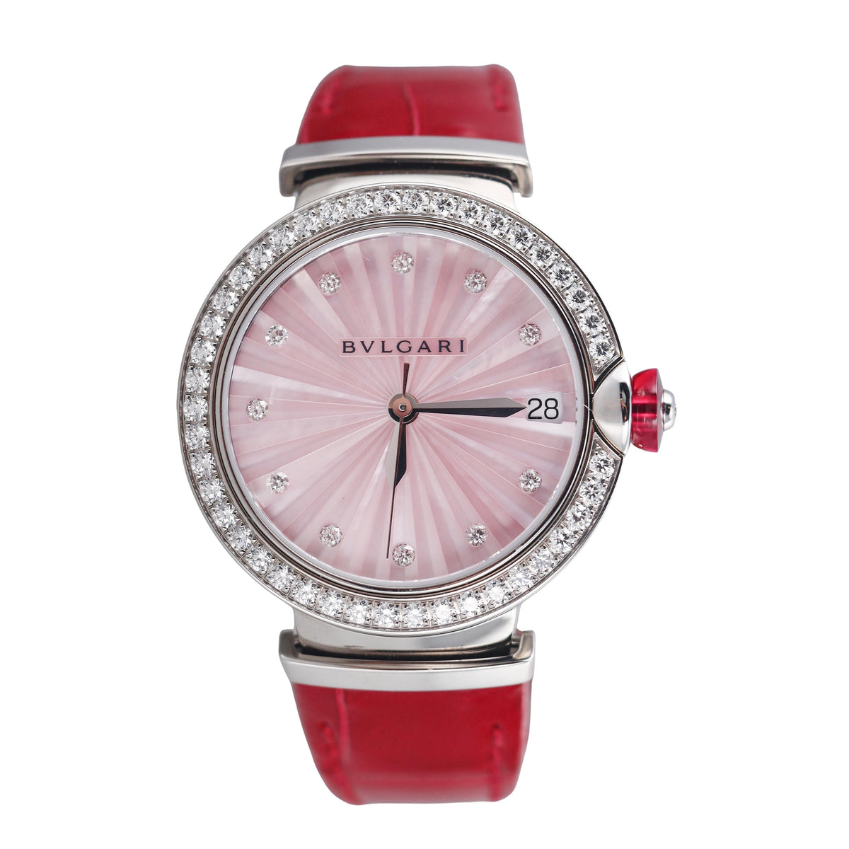 Bulgari Lucea Diamond Mother of Pearl Steel Ladies Watch LU33S