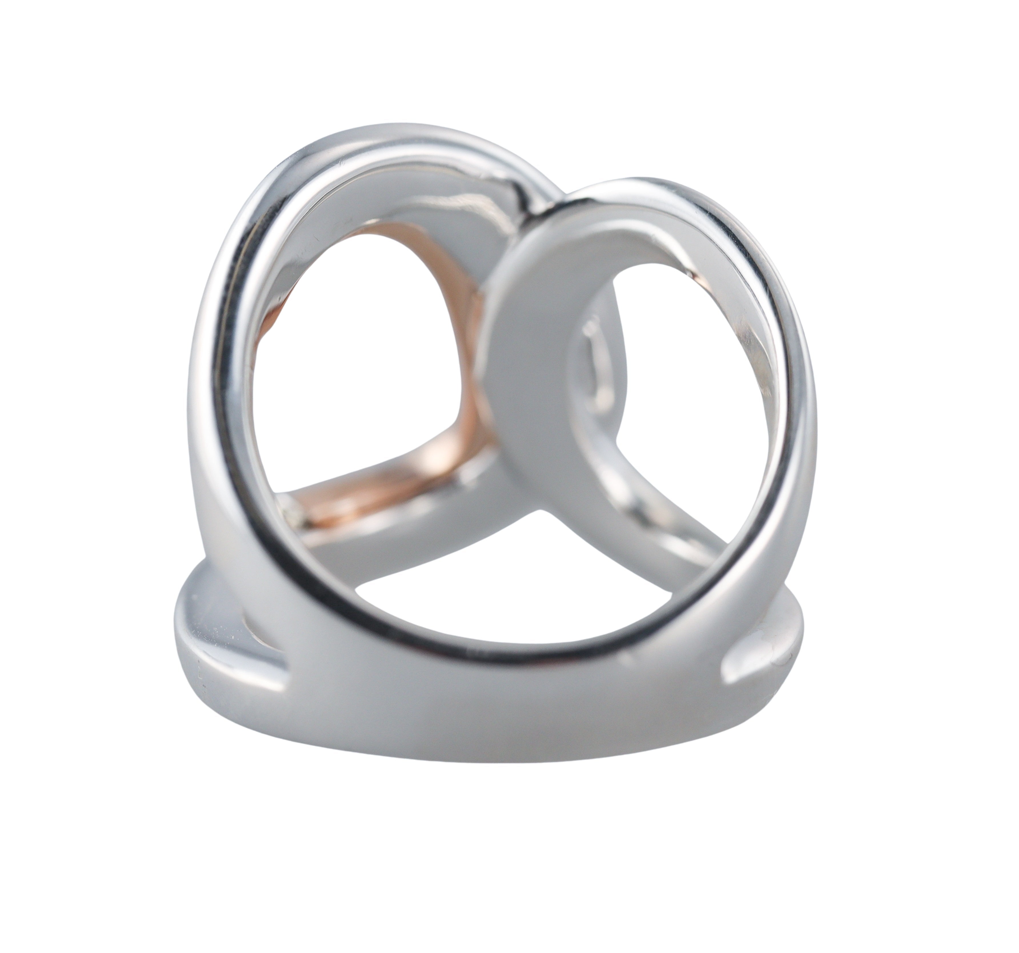 C De Christofle Sterling Silver Gilted Rose Gold Ring 6761059