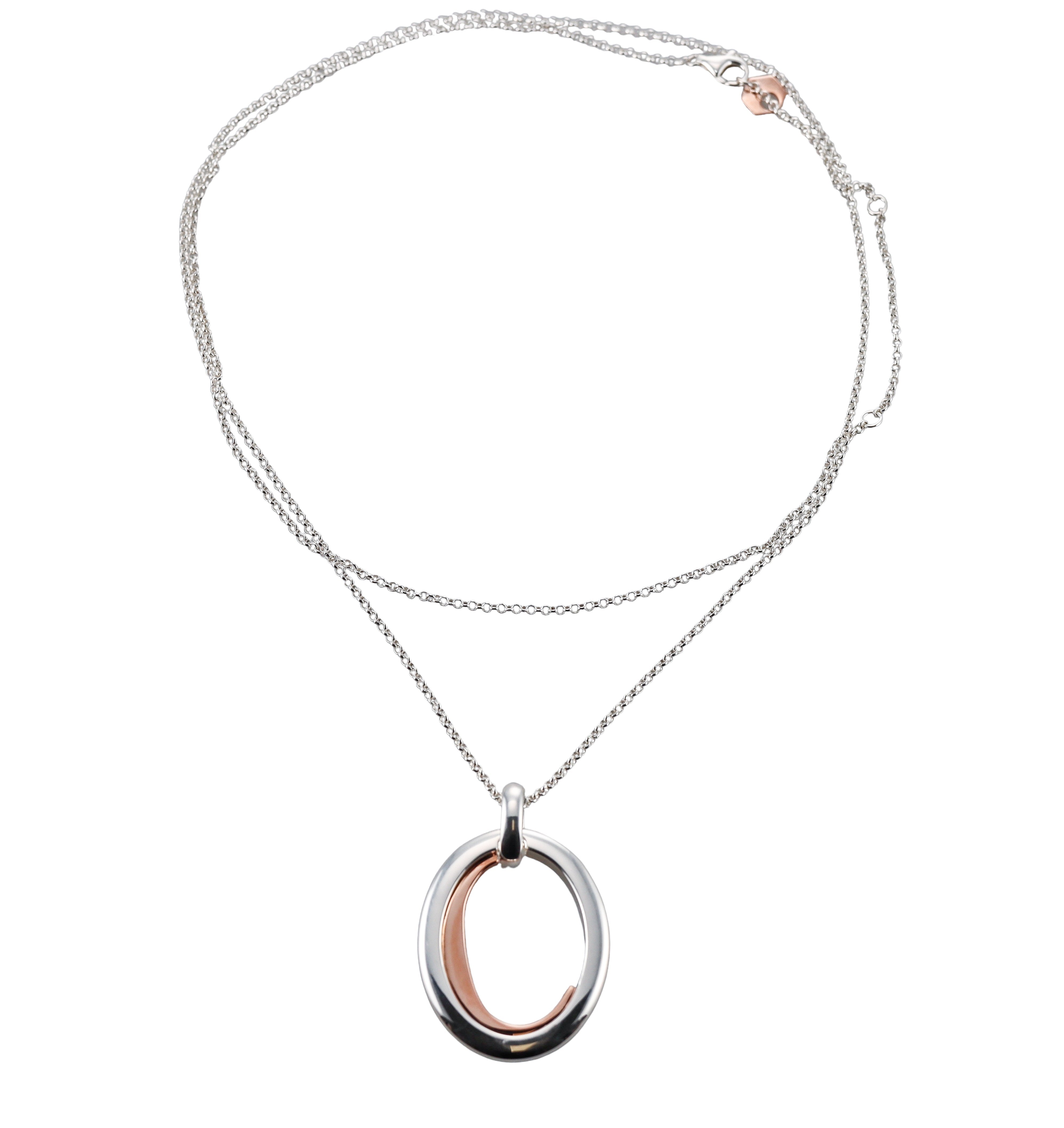 C de Christofle Sterling Silver & Rose Gold Pendant Necklace B0676140002