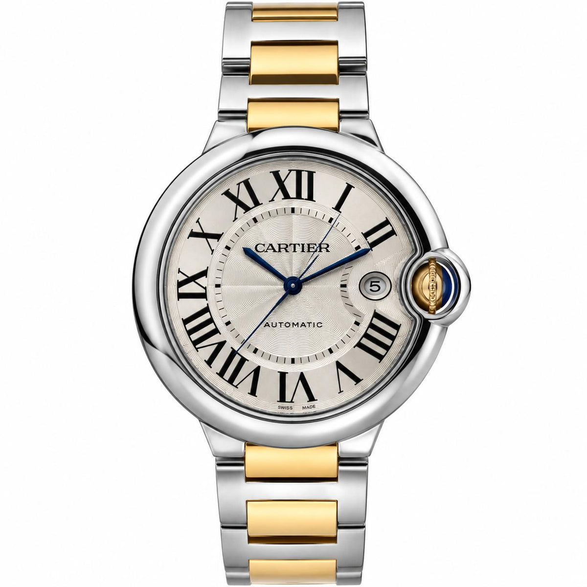 Cartier Ballon Bleu 42 Gold Steel Automatic Watch W69009Z3