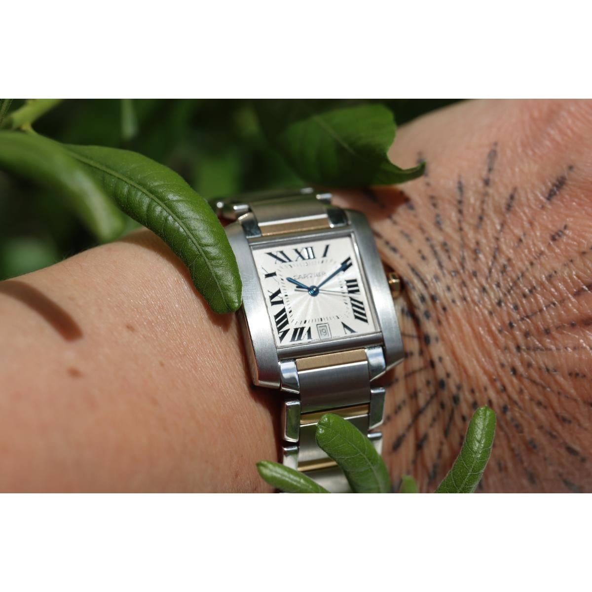 Cartier Tank Francaise Gold Steel Two Tone Automatic Watch W51005Q4