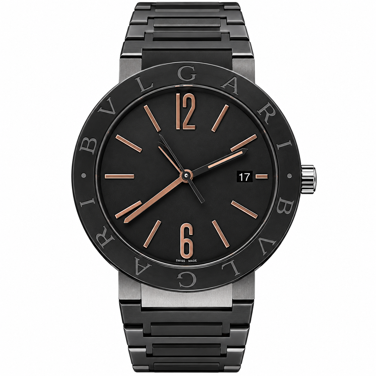 Bulgari Black Stainless Steel Automatic Watch BB 41 S