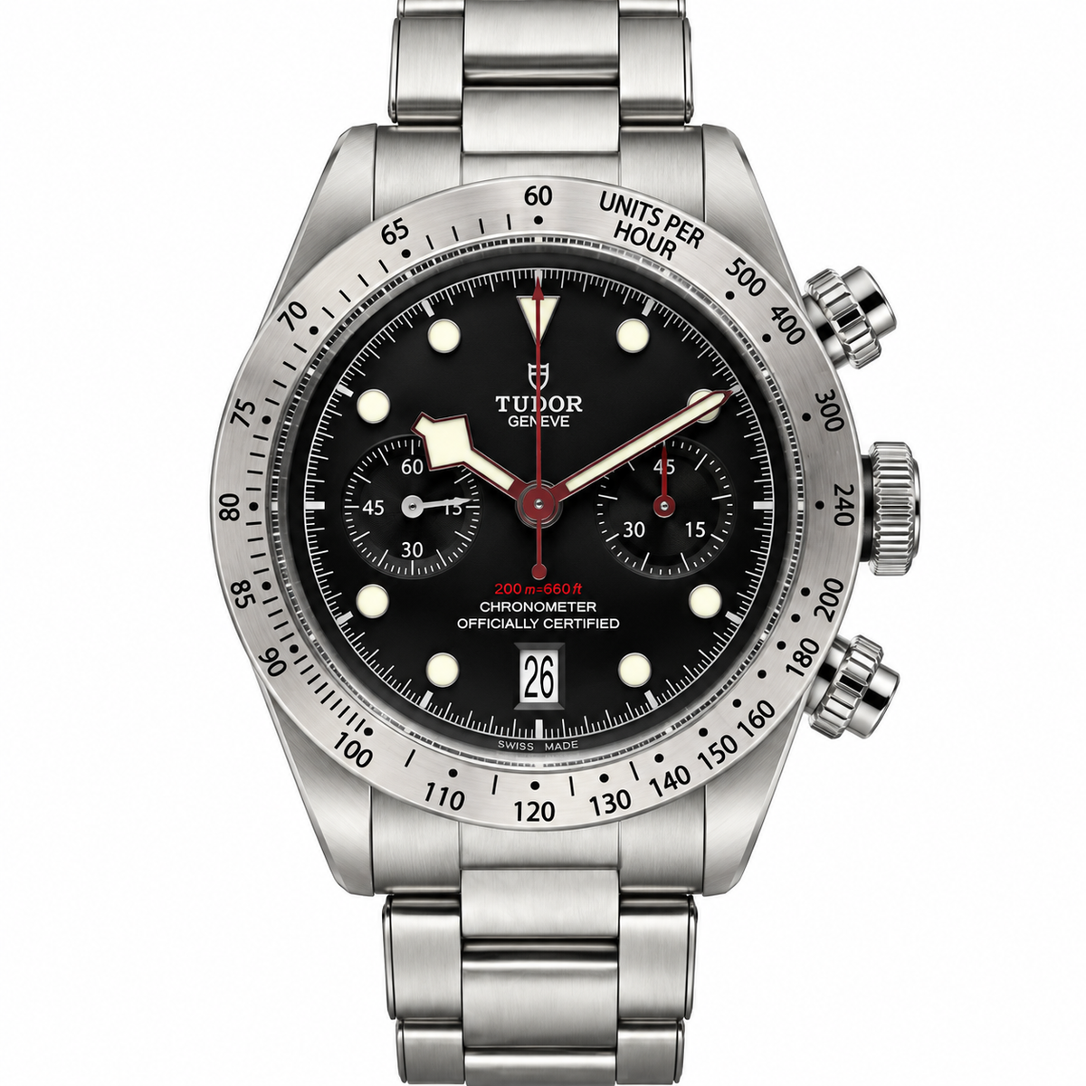 Tudor Black Bay Chronograph Black Dial Steel Automatic Watch 79350