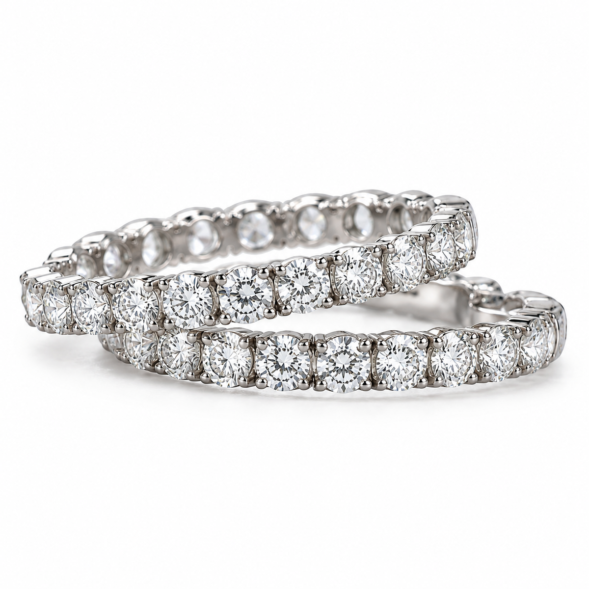 14k Diamond Gold Hoop Earrings