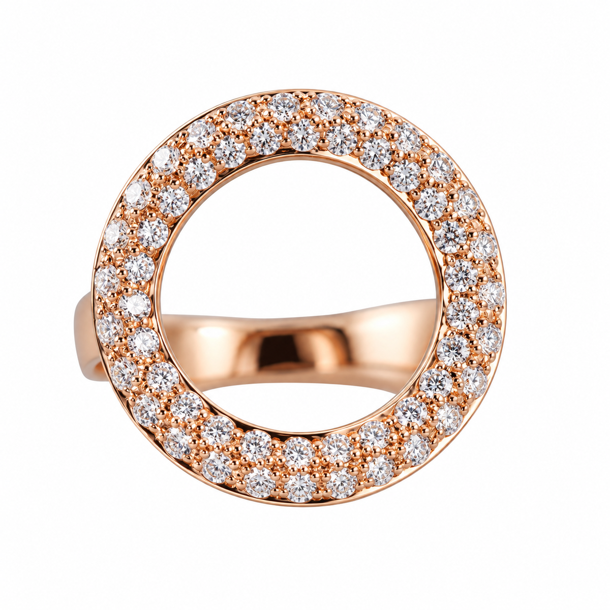 Idole De Christofle Gold Diamond Deck Ring 6803753