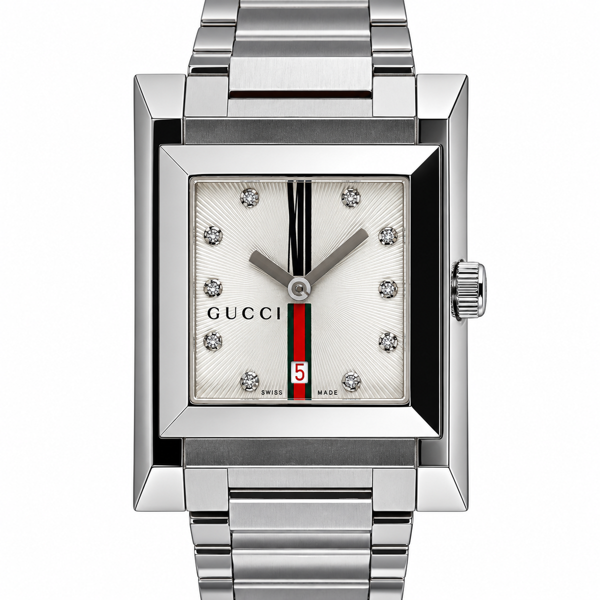 Gucci Guccio Diamond Stainless Steel Watch YA111403